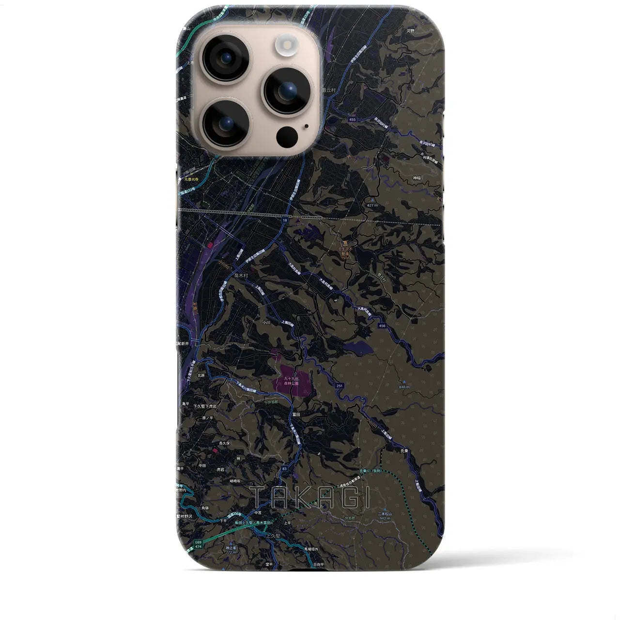 【喬木(長野県)】地図柄iPhoneケース(バックカバータイプ)