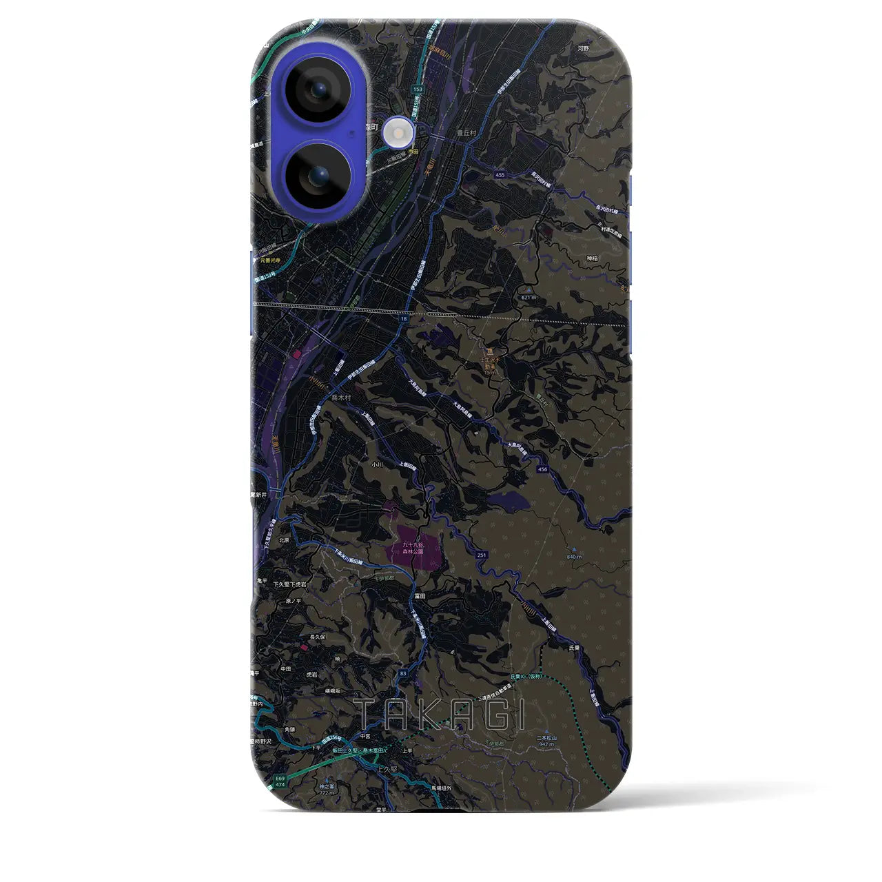 【喬木(長野県)】地図柄iPhoneケース(バックカバータイプ)