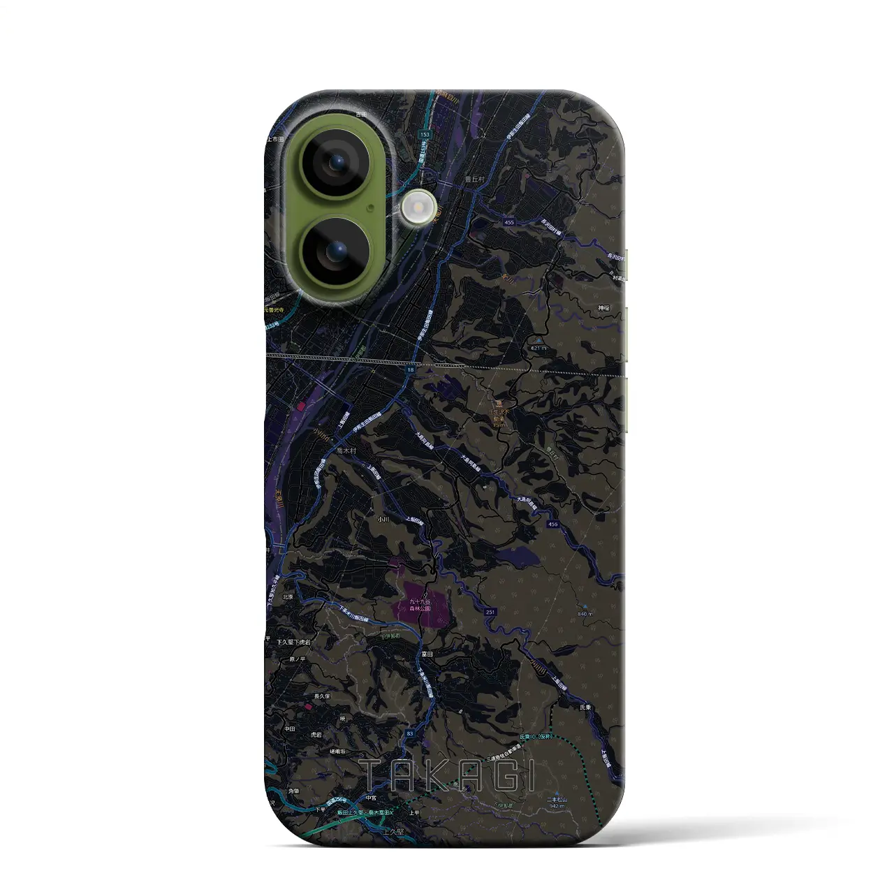 【喬木(長野県)】地図柄iPhoneケース(バックカバータイプ)