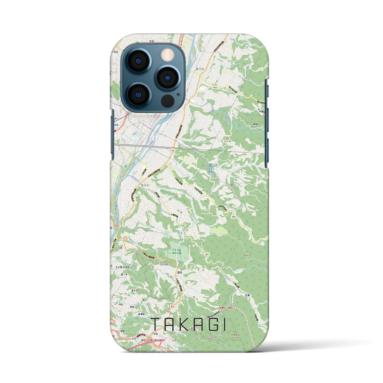【喬木(長野県)】地図柄iPhoneケース(バックカバータイプ)