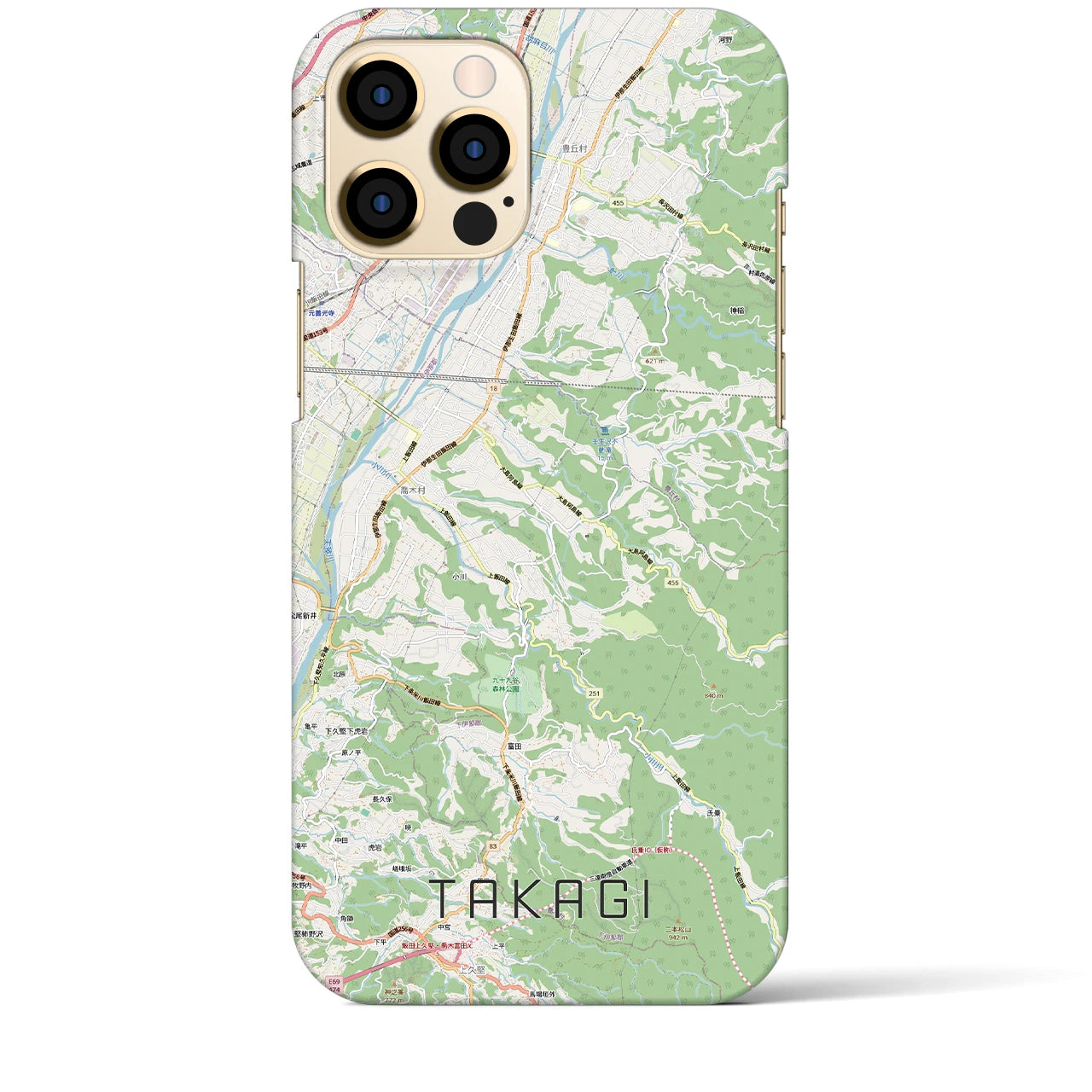 【喬木(長野県)】地図柄iPhoneケース(バックカバータイプ)