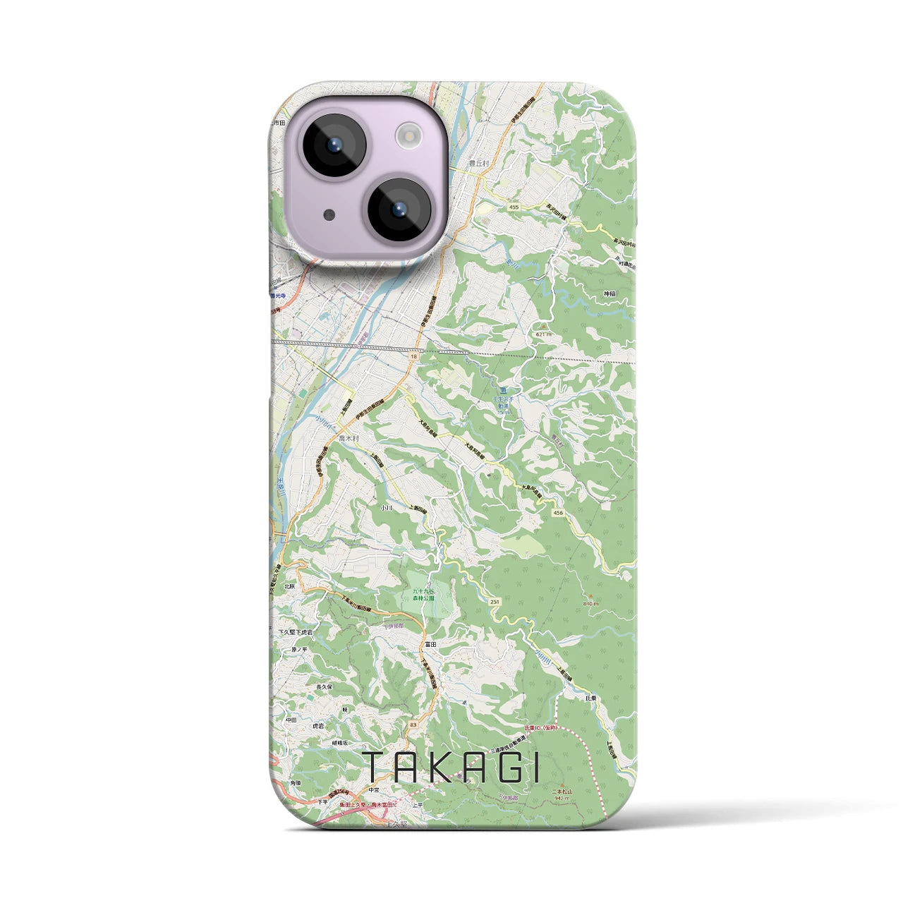 【喬木(長野県)】地図柄iPhoneケース(バックカバータイプ)