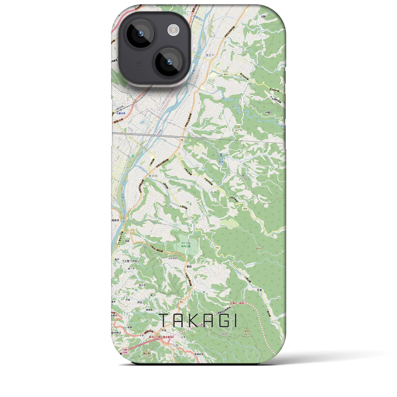 【喬木(長野県)】地図柄iPhoneケース(バックカバータイプ)