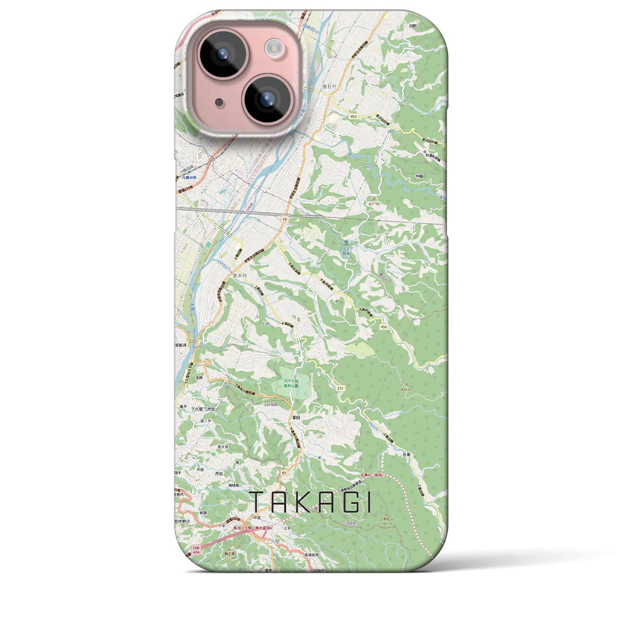 【喬木(長野県)】地図柄iPhoneケース(バックカバータイプ)