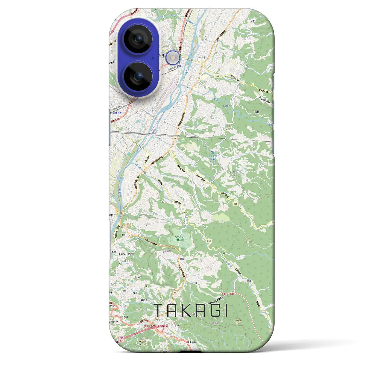 【喬木(長野県)】地図柄iPhoneケース(バックカバータイプ)