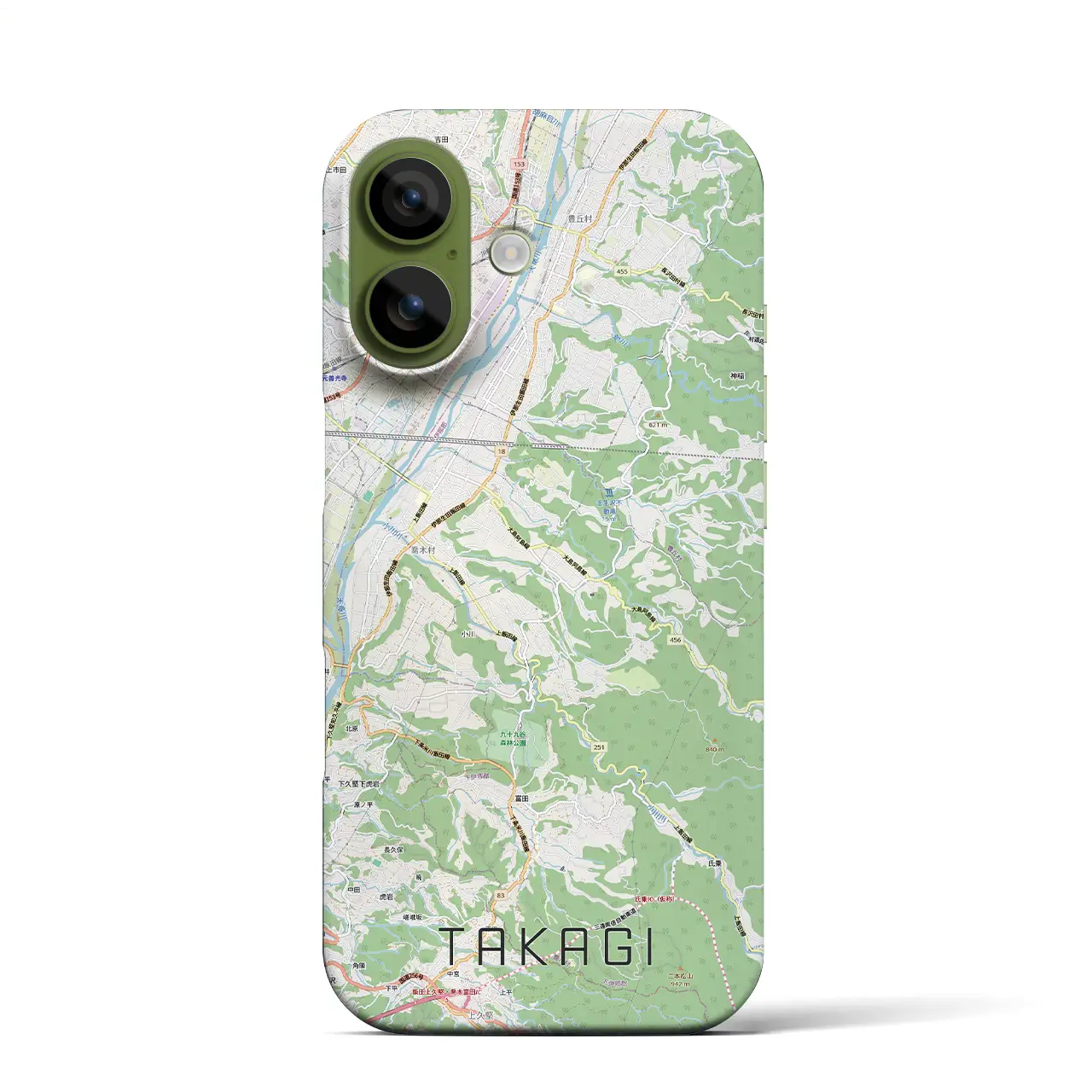 【喬木(長野県)】地図柄iPhoneケース(バックカバータイプ)ブラック・iPhone 17 Pro Max 用