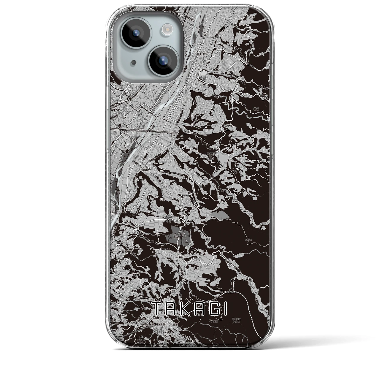 【喬木(長野県)】地図柄iPhoneケース(クリアタイプ)