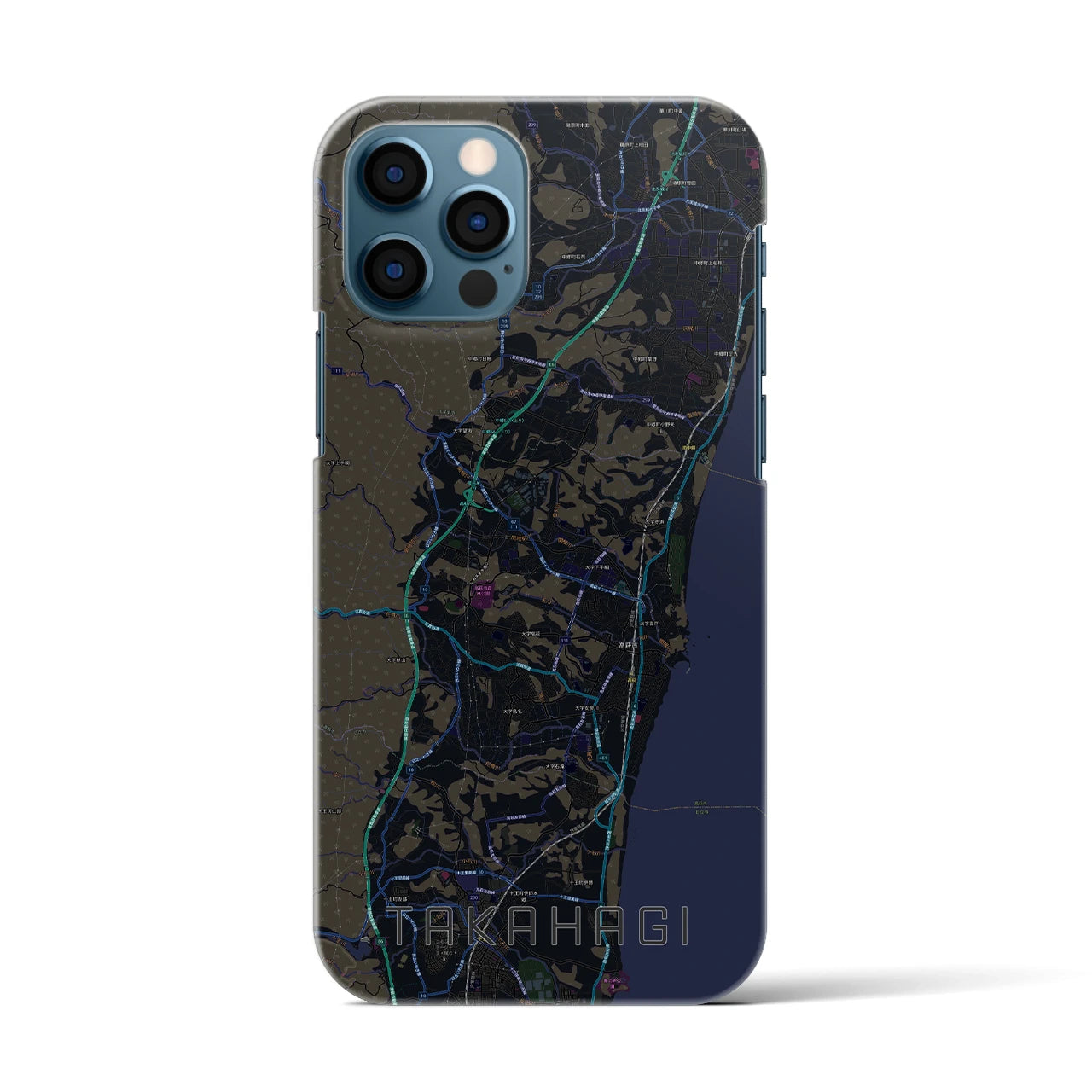 【高萩(茨城県)】地図柄iPhoneケース(バックカバータイプ)