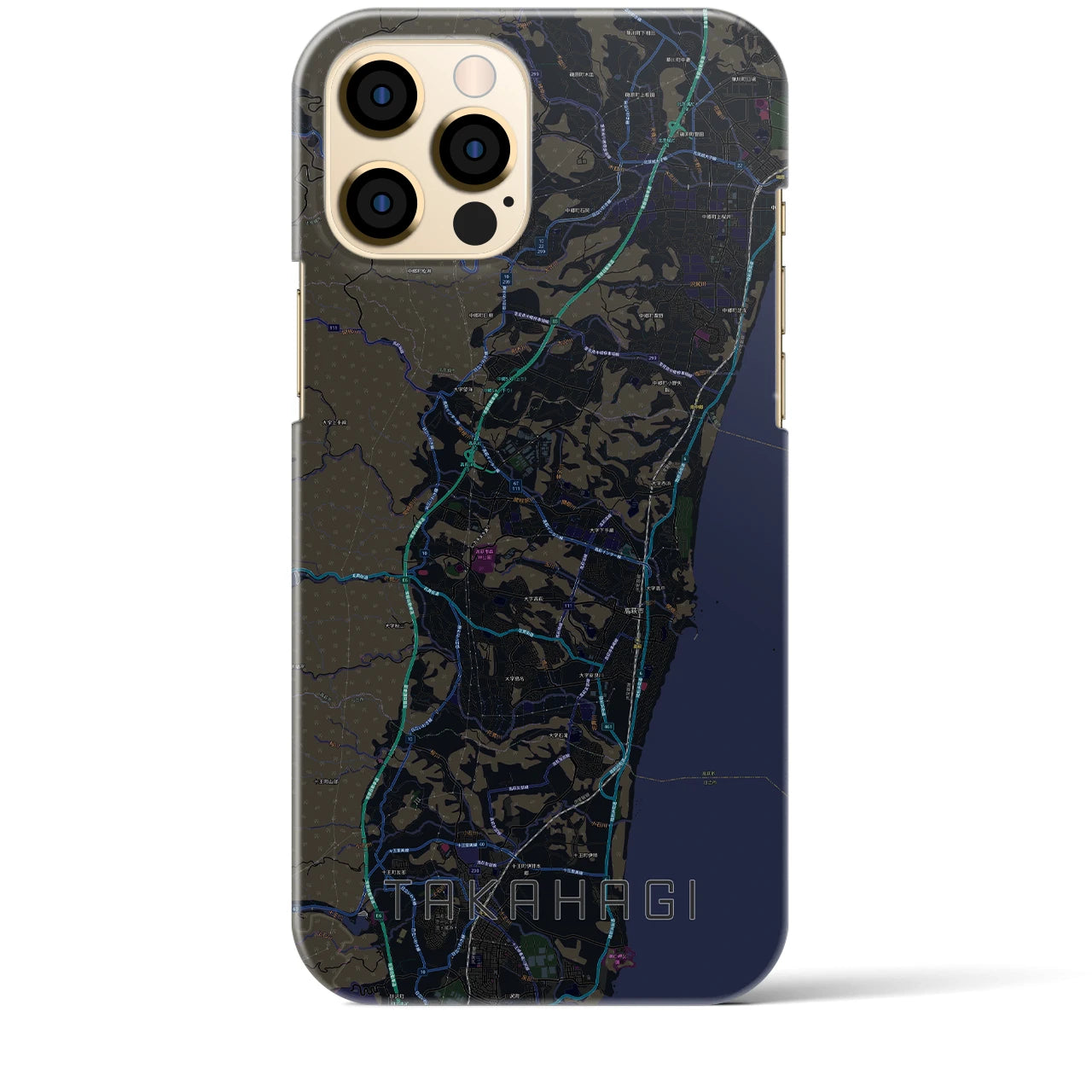 【高萩(茨城県)】地図柄iPhoneケース(バックカバータイプ)
