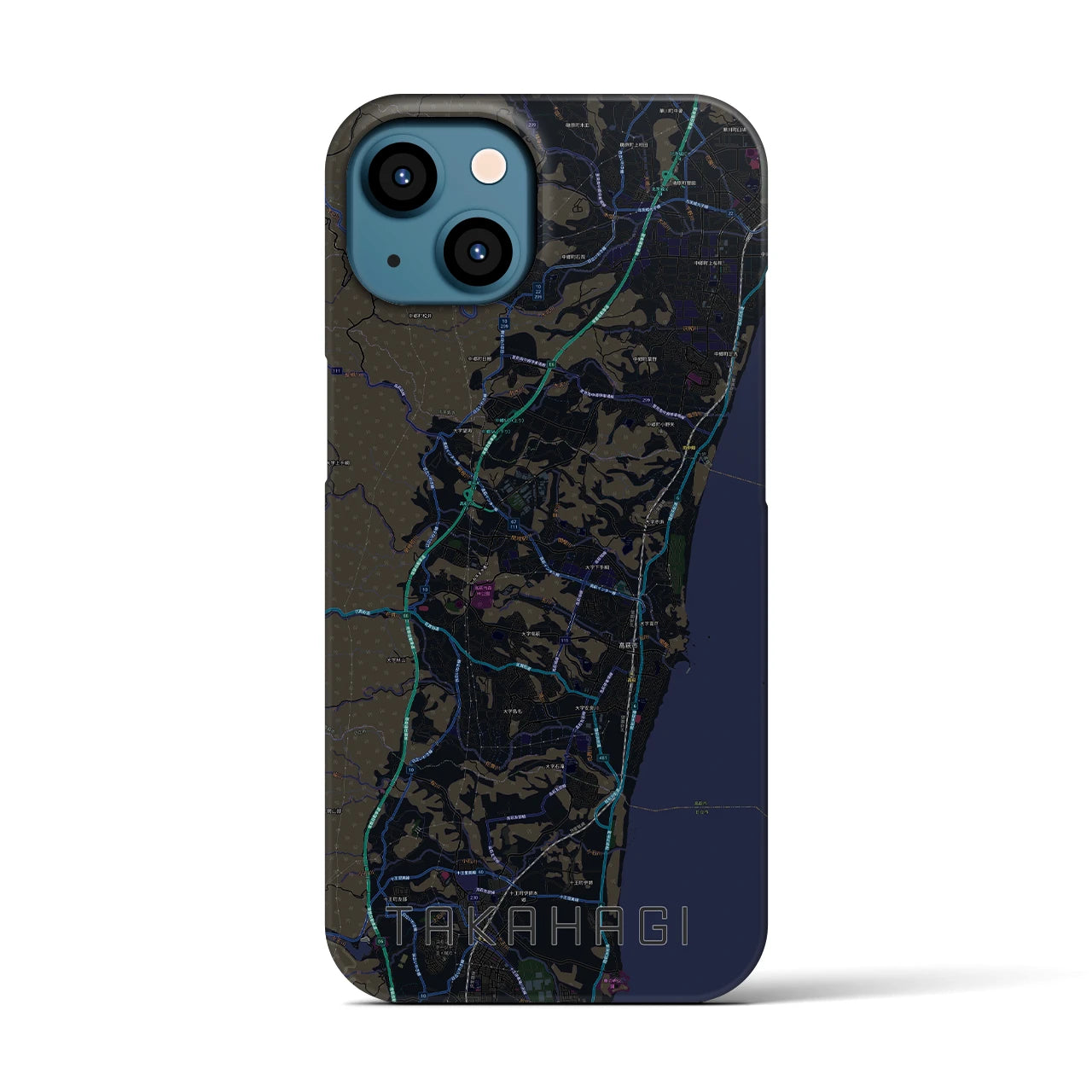 【高萩(茨城県)】地図柄iPhoneケース(バックカバータイプ)