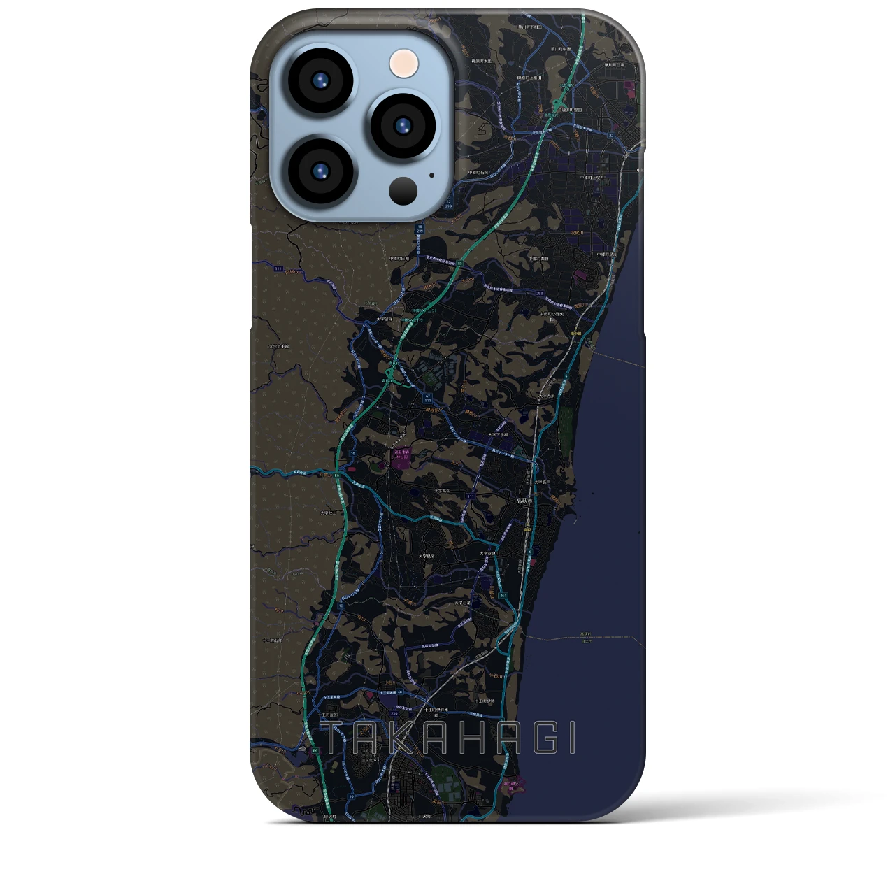 【高萩(茨城県)】地図柄iPhoneケース(バックカバータイプ)
