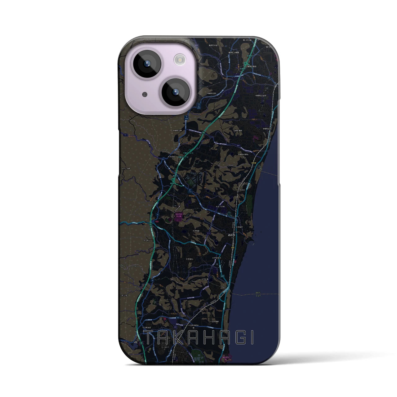 【高萩(茨城県)】地図柄iPhoneケース(バックカバータイプ)