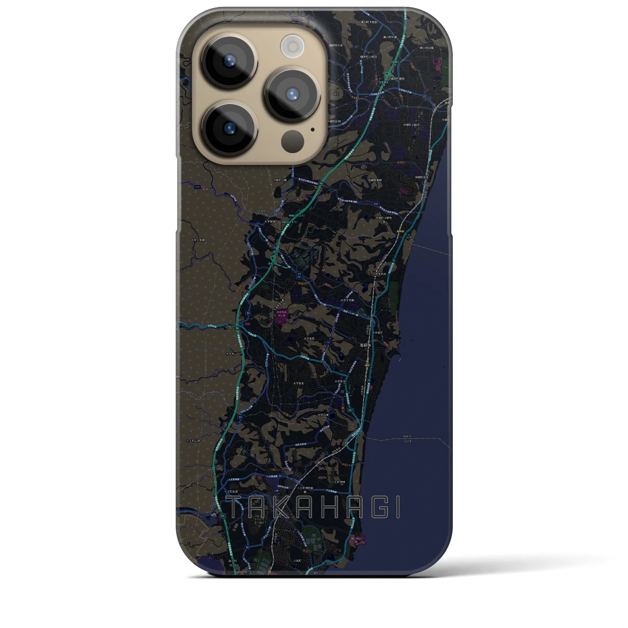 【高萩(茨城県)】地図柄iPhoneケース(バックカバータイプ)