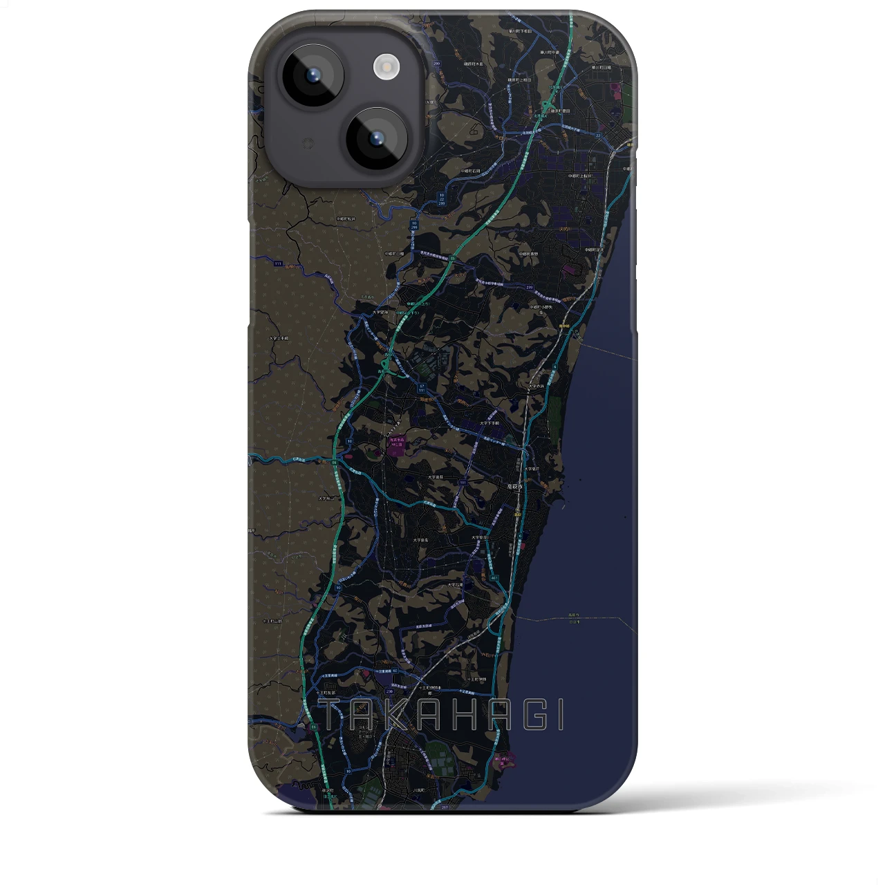 【高萩(茨城県)】地図柄iPhoneケース(バックカバータイプ)