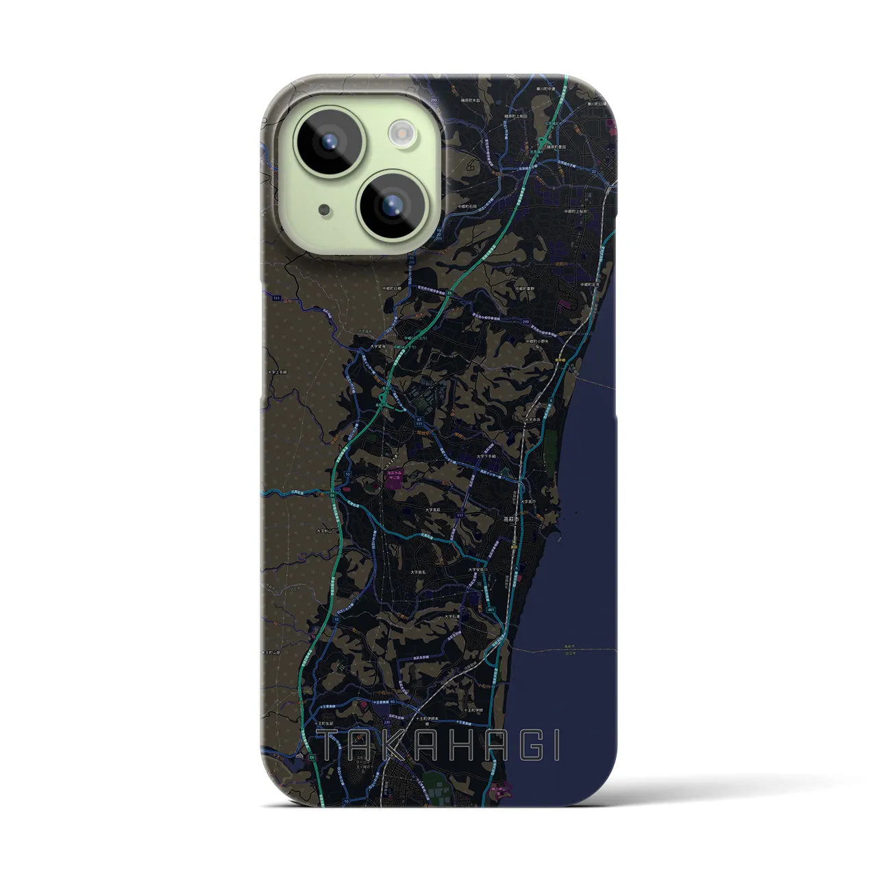 【高萩(茨城県)】地図柄iPhoneケース(バックカバータイプ)
