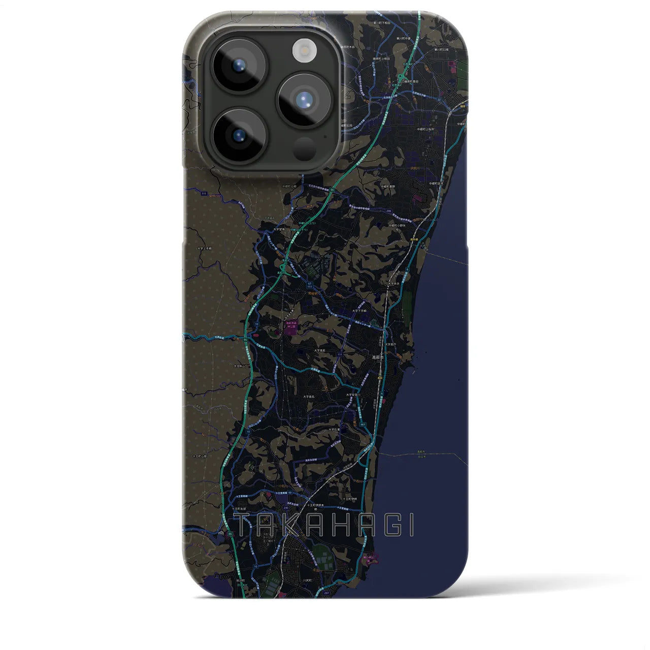 【高萩(茨城県)】地図柄iPhoneケース(バックカバータイプ)