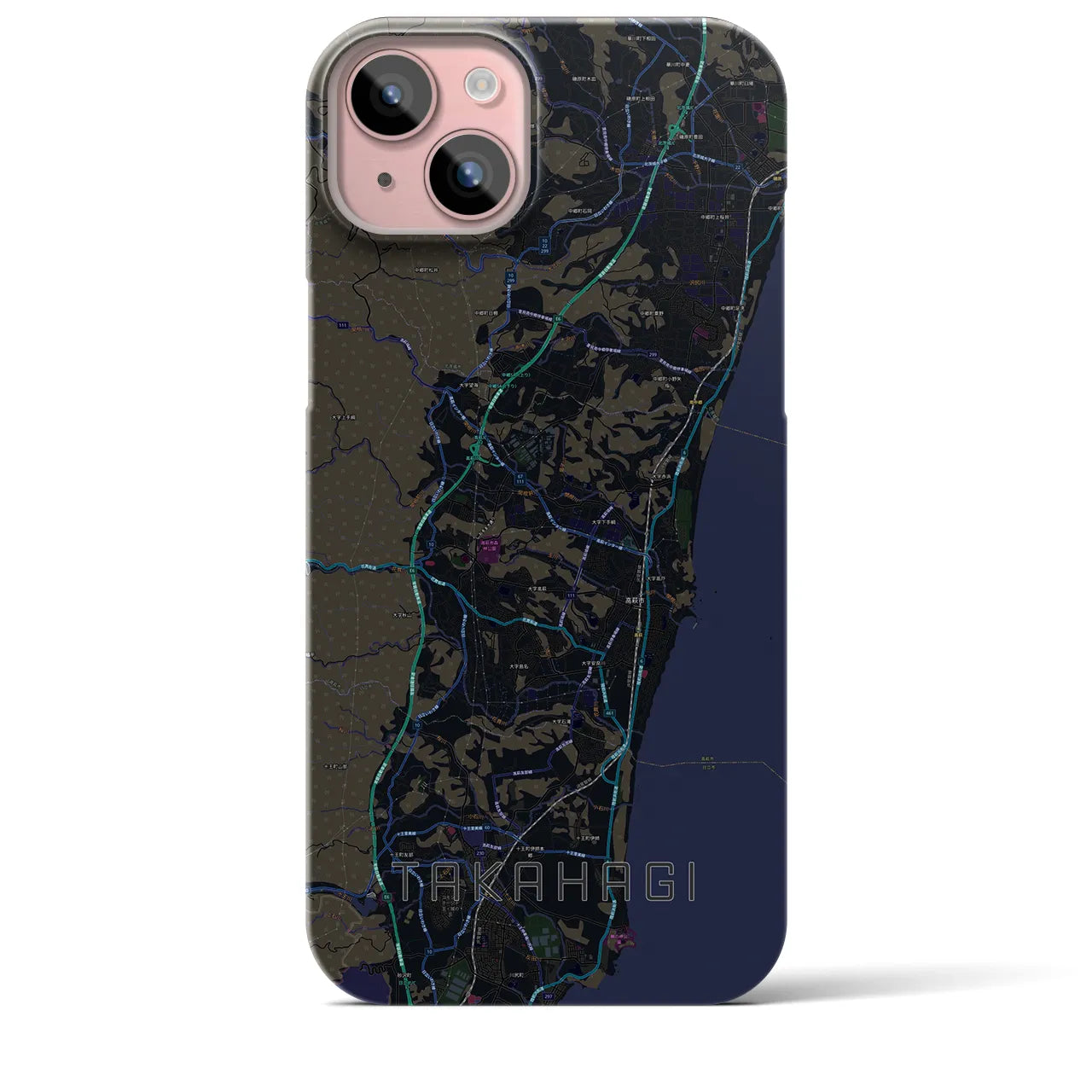 【高萩(茨城県)】地図柄iPhoneケース(バックカバータイプ)
