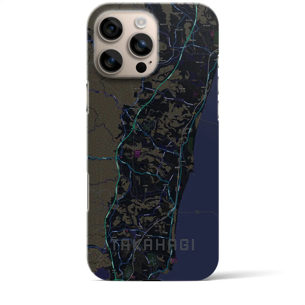 【高萩(茨城県)】地図柄iPhoneケース(バックカバータイプ)
