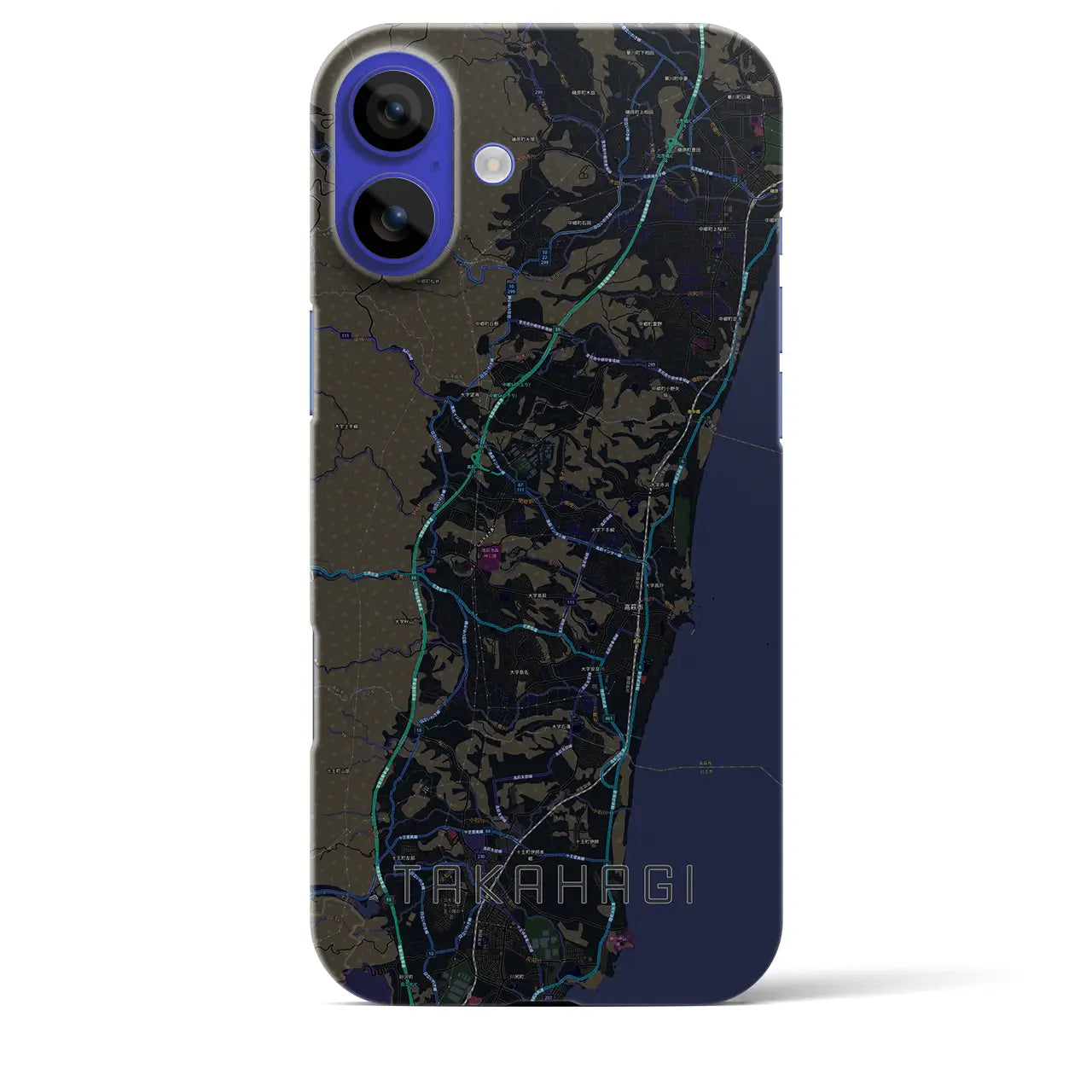 【高萩(茨城県)】地図柄iPhoneケース(バックカバータイプ)