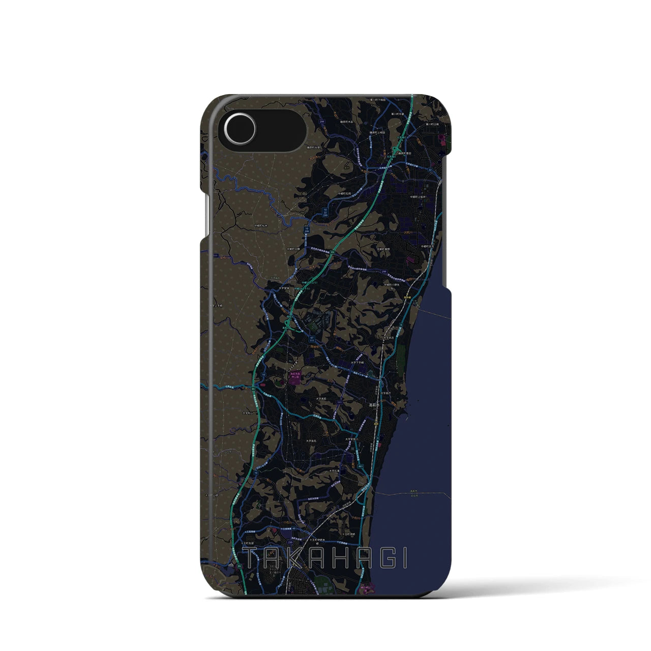 【高萩(茨城県)】地図柄iPhoneケース(バックカバータイプ)