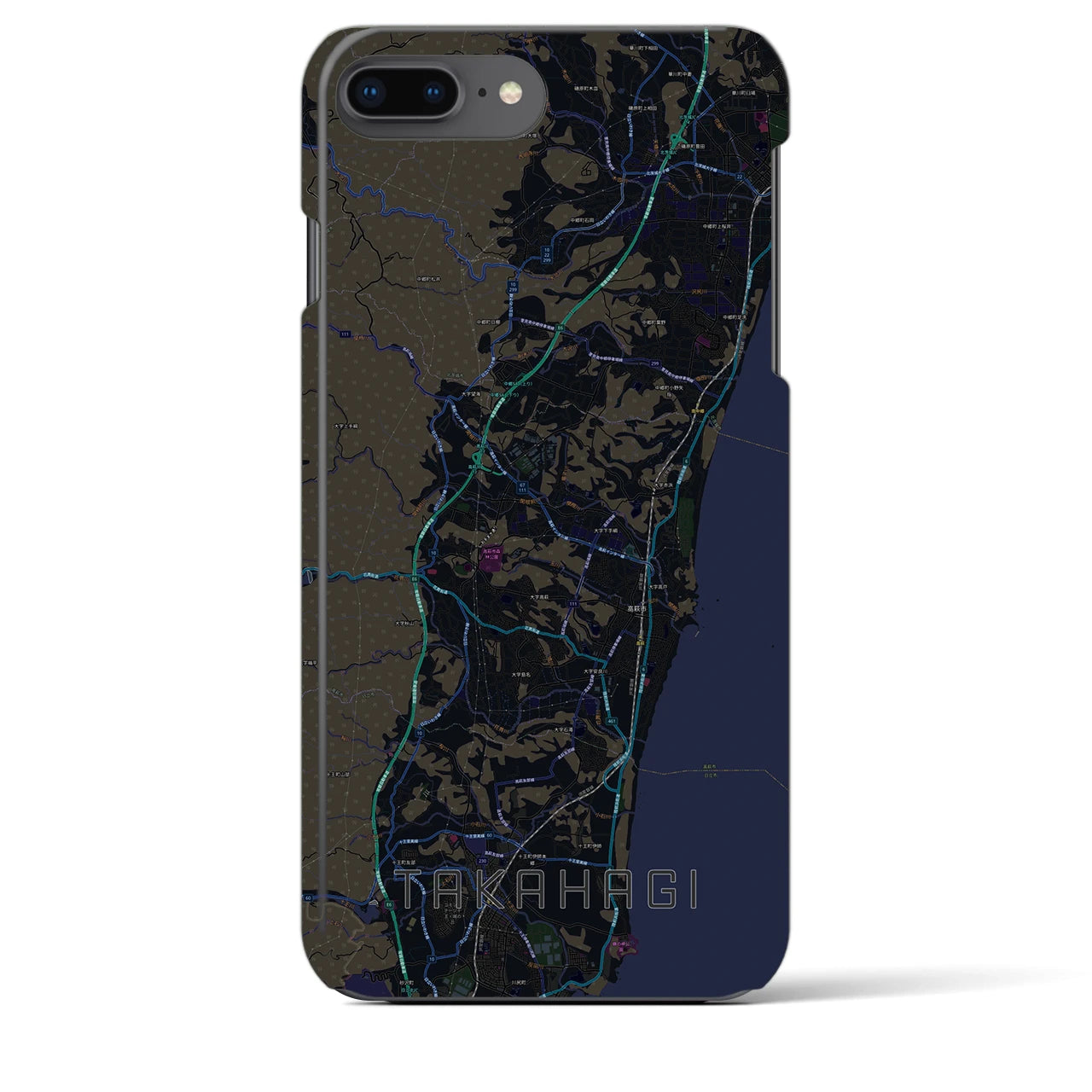 【高萩(茨城県)】地図柄iPhoneケース(バックカバータイプ)