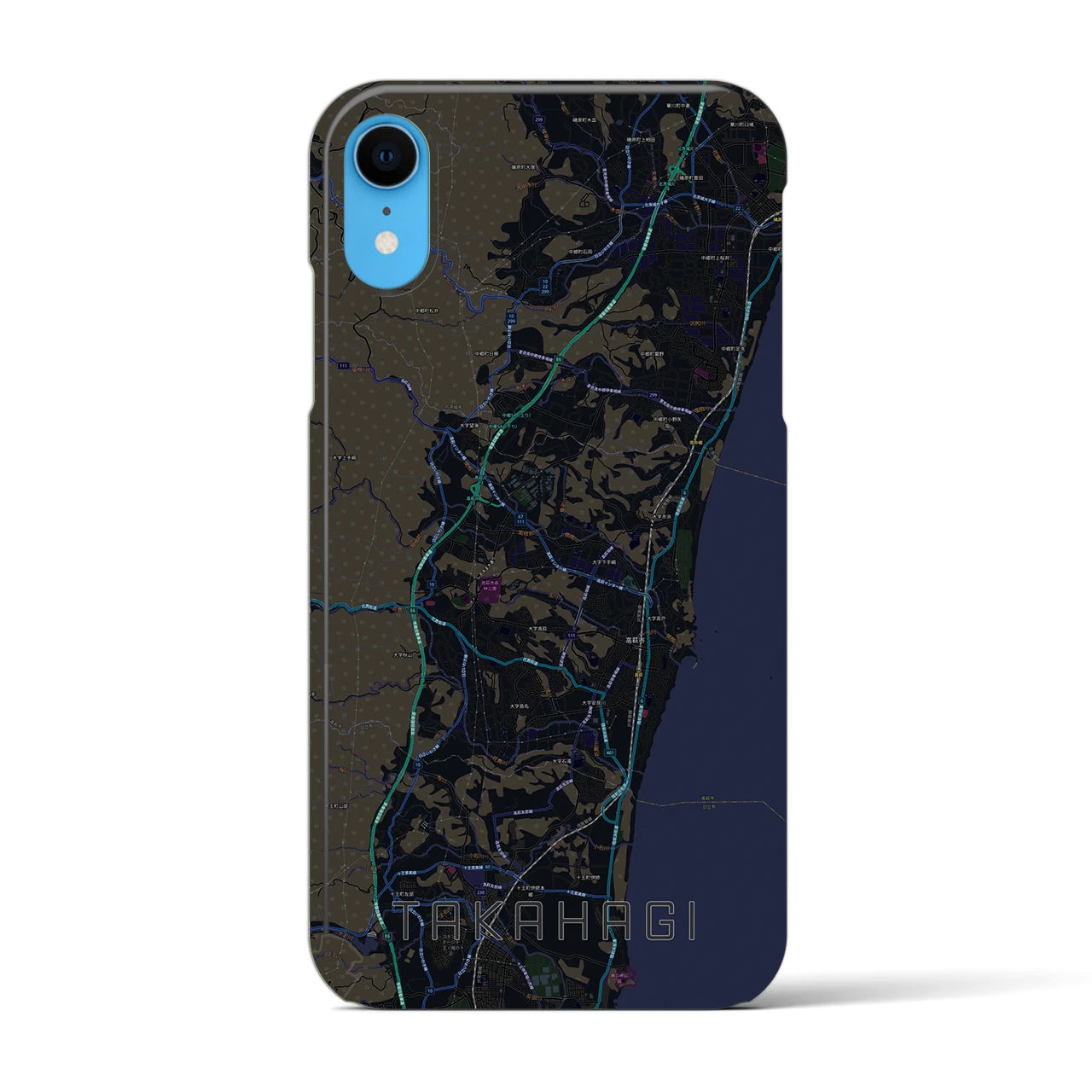 【高萩(茨城県)】地図柄iPhoneケース(バックカバータイプ)