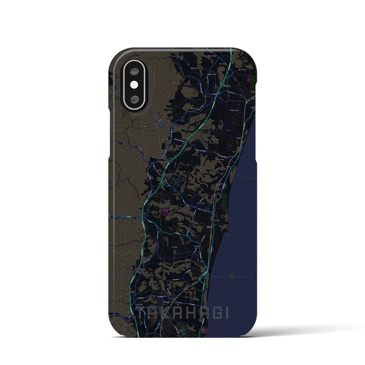 【高萩(茨城県)】地図柄iPhoneケース(バックカバータイプ)