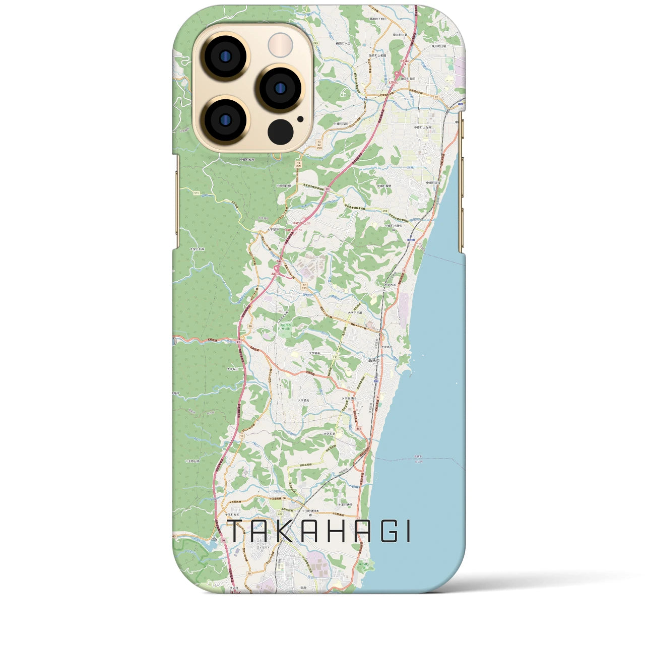【高萩(茨城県)】地図柄iPhoneケース(バックカバータイプ)