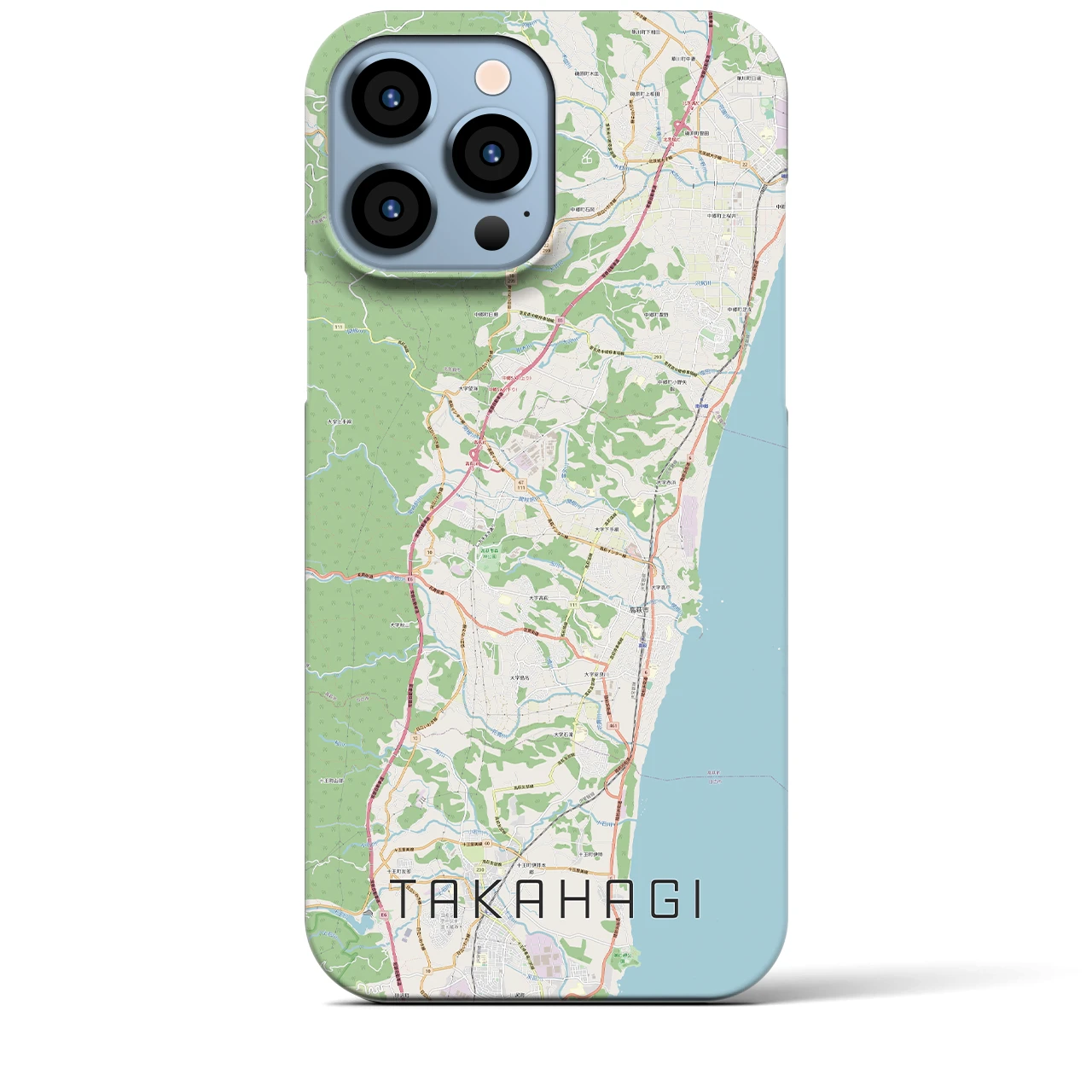 【高萩(茨城県)】地図柄iPhoneケース(バックカバータイプ)