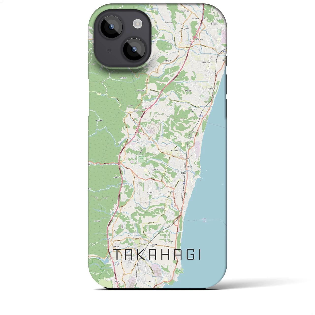 【高萩(茨城県)】地図柄iPhoneケース(バックカバータイプ)