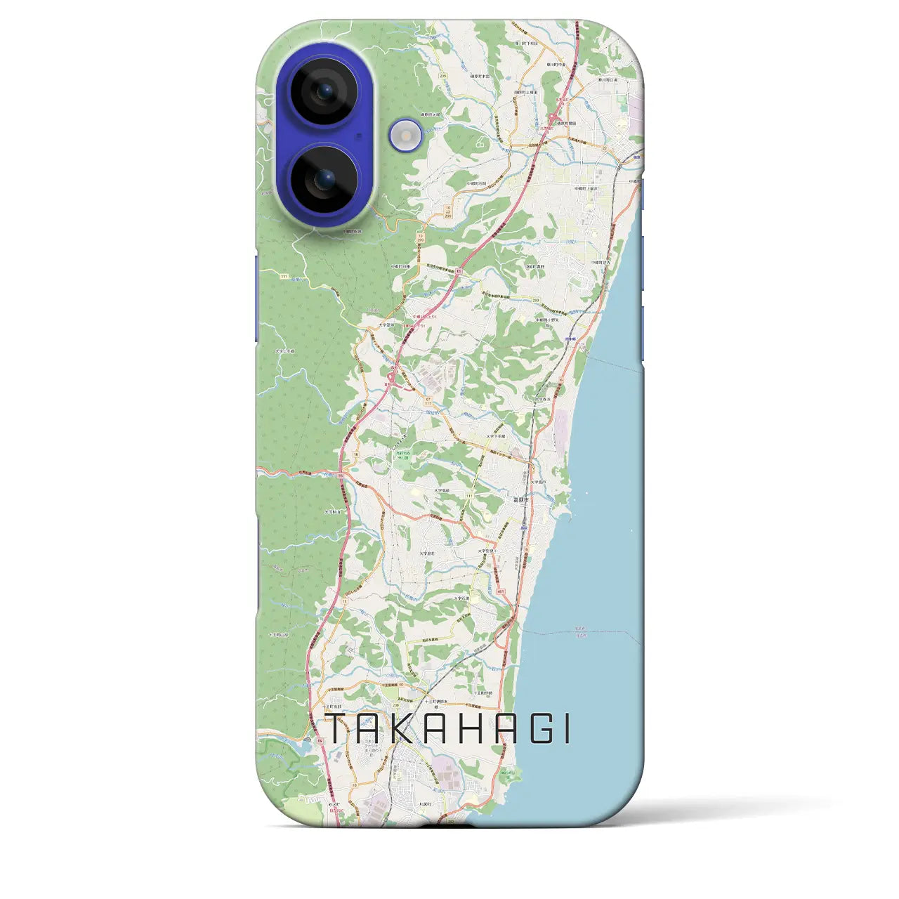 【高萩(茨城県)】地図柄iPhoneケース(バックカバータイプ)ナチュラル・iPhone 16 Pro Max 用