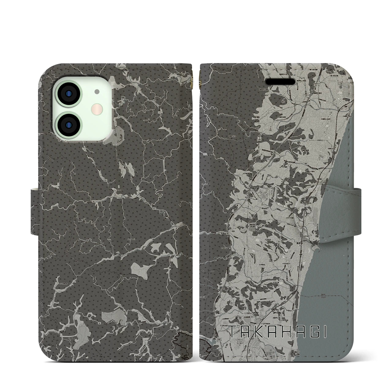 【高萩(茨城県)】地図柄iPhoneケース(手帳タイプ)