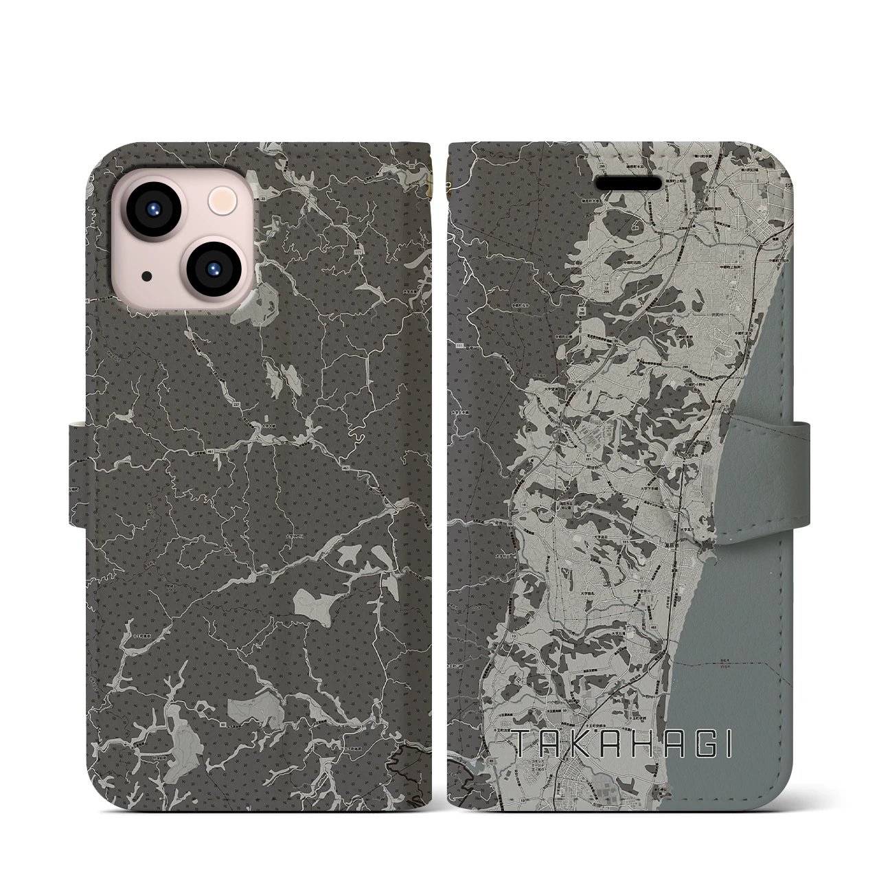 【高萩(茨城県)】地図柄iPhoneケース(手帳タイプ)