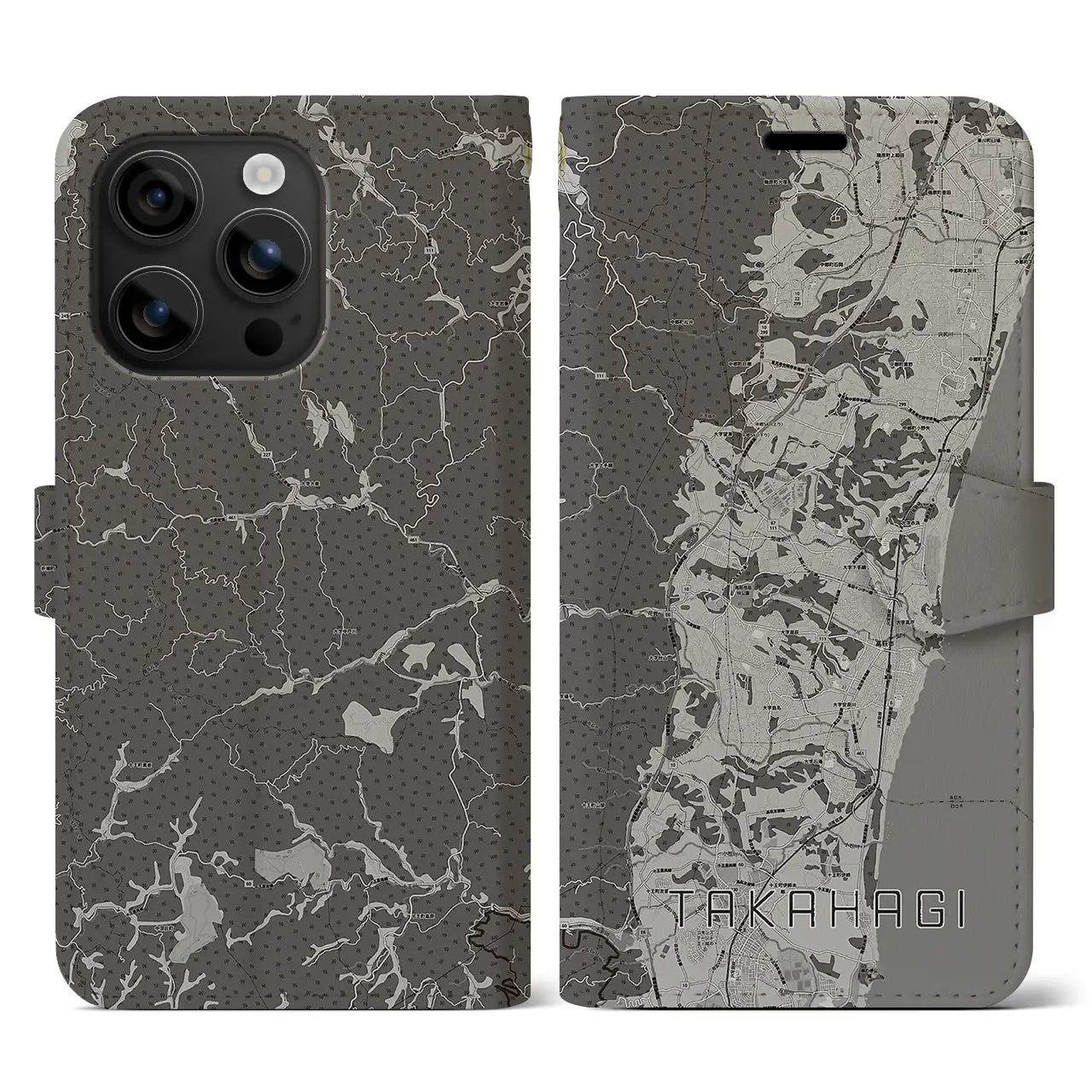 【高萩(茨城県)】地図柄iPhoneケース(手帳タイプ)