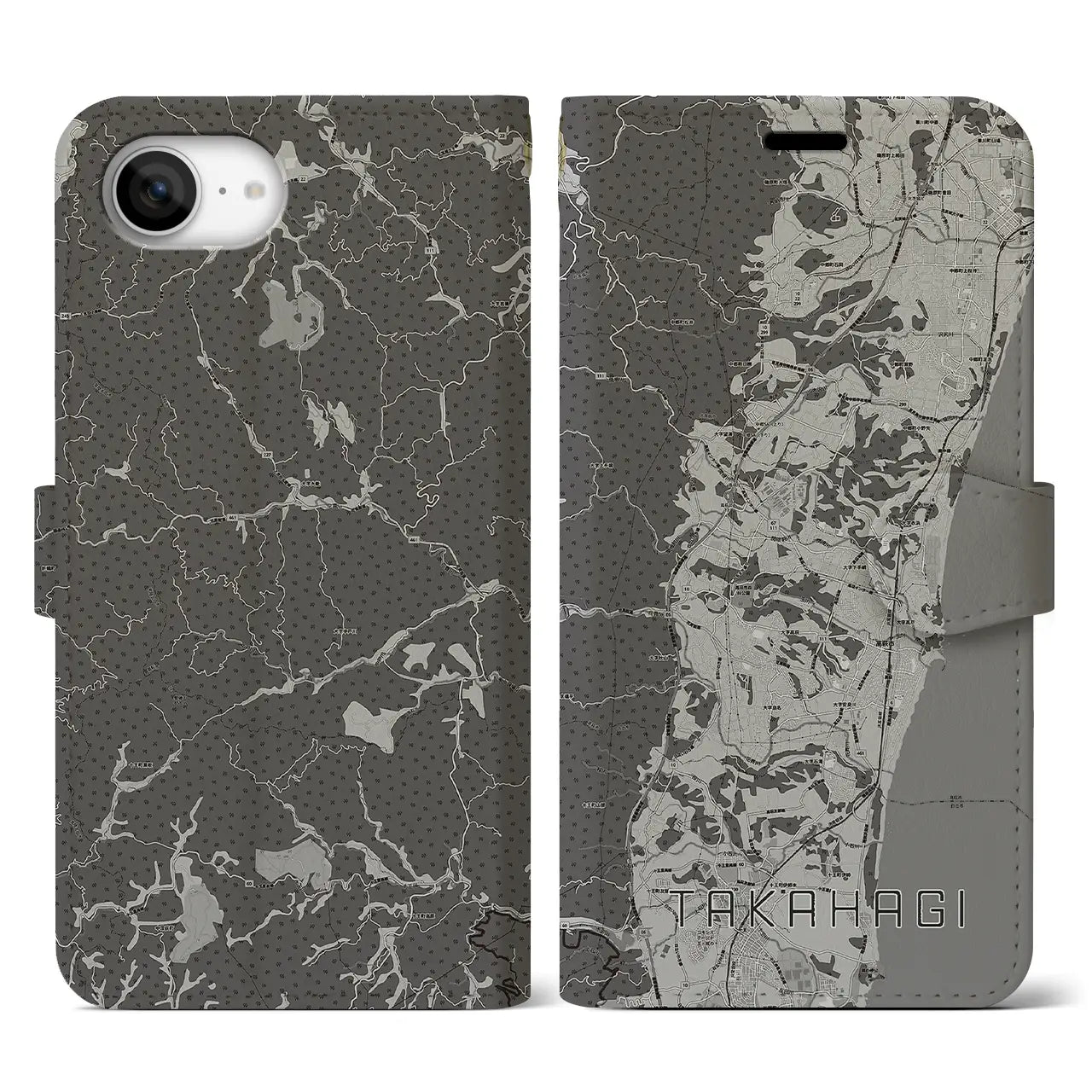 【高萩(茨城県)】地図柄iPhoneケース(手帳タイプ)