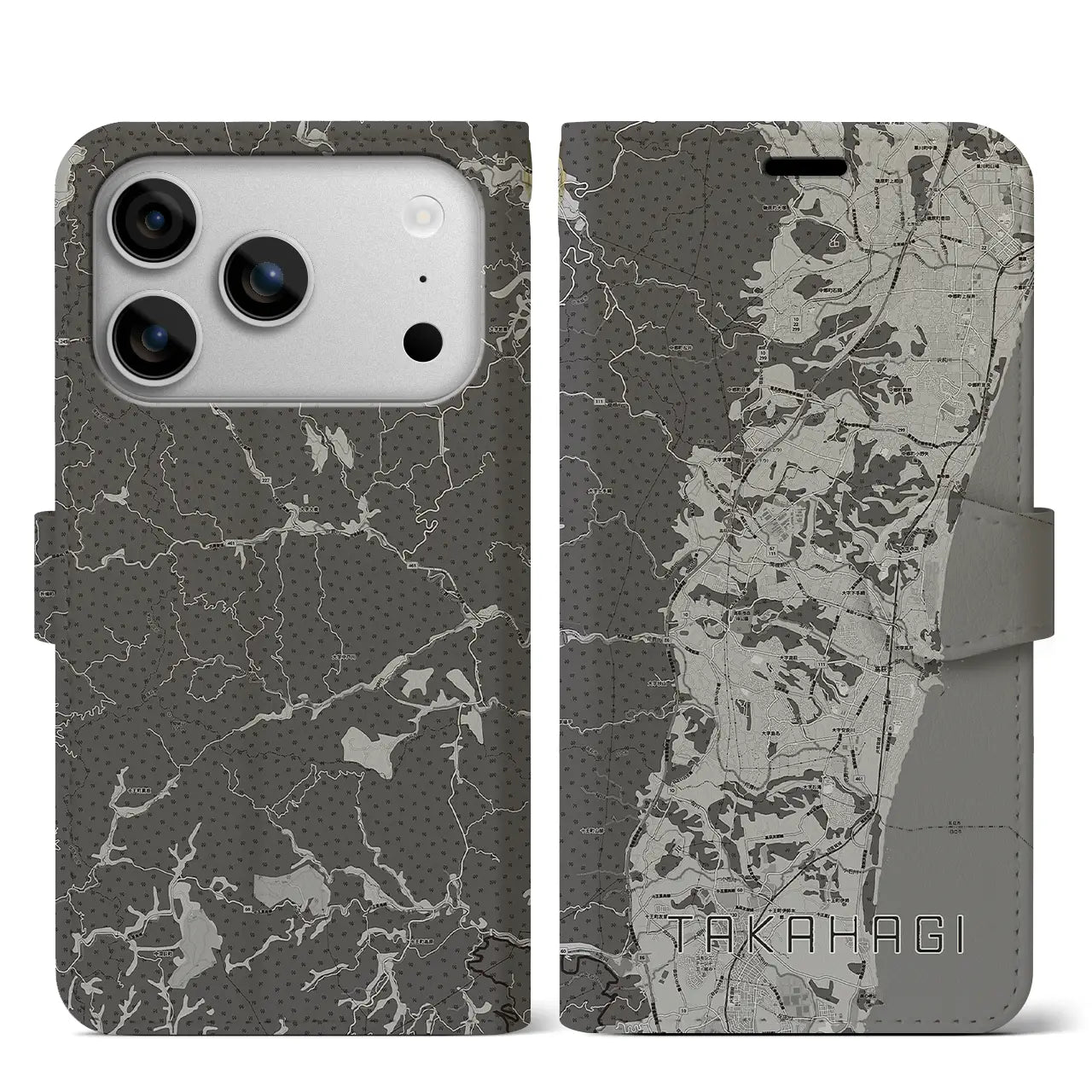 【高萩(茨城県)】地図柄iPhoneケース(手帳タイプ)