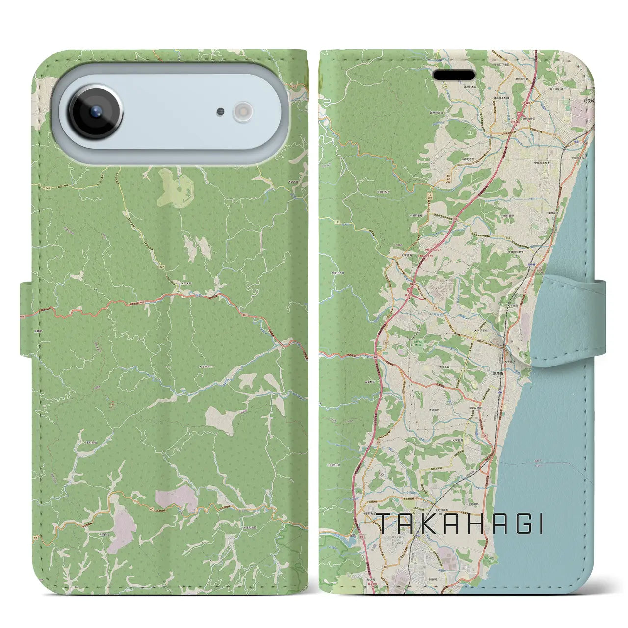 【高萩(茨城県)】地図柄iPhoneケース(手帳タイプ)