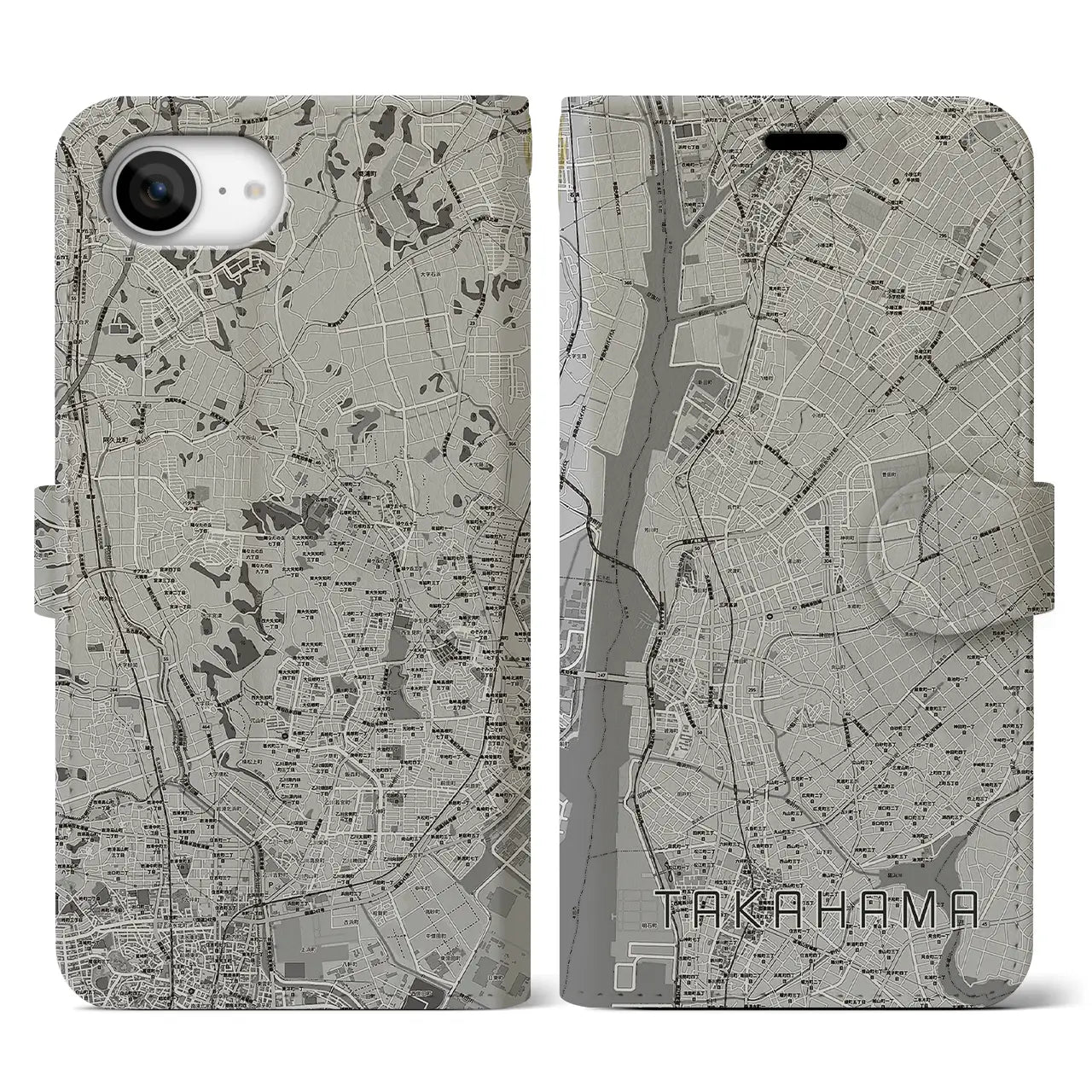 【高浜(愛知県)】地図柄iPhoneケース(手帳タイプ)