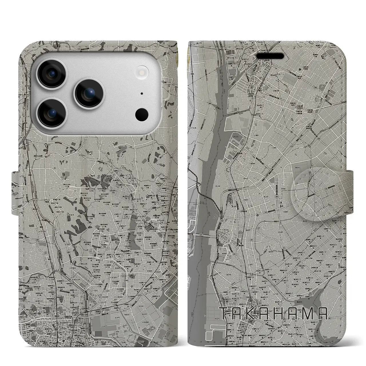 【高浜(愛知県)】地図柄iPhoneケース(手帳タイプ)