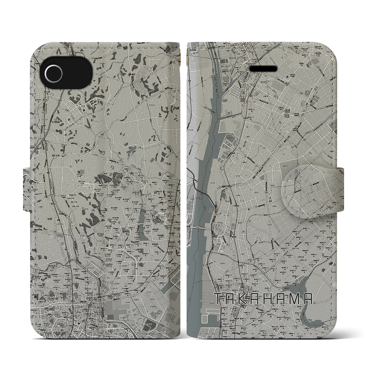 【高浜(愛知県)】地図柄iPhoneケース(手帳タイプ)