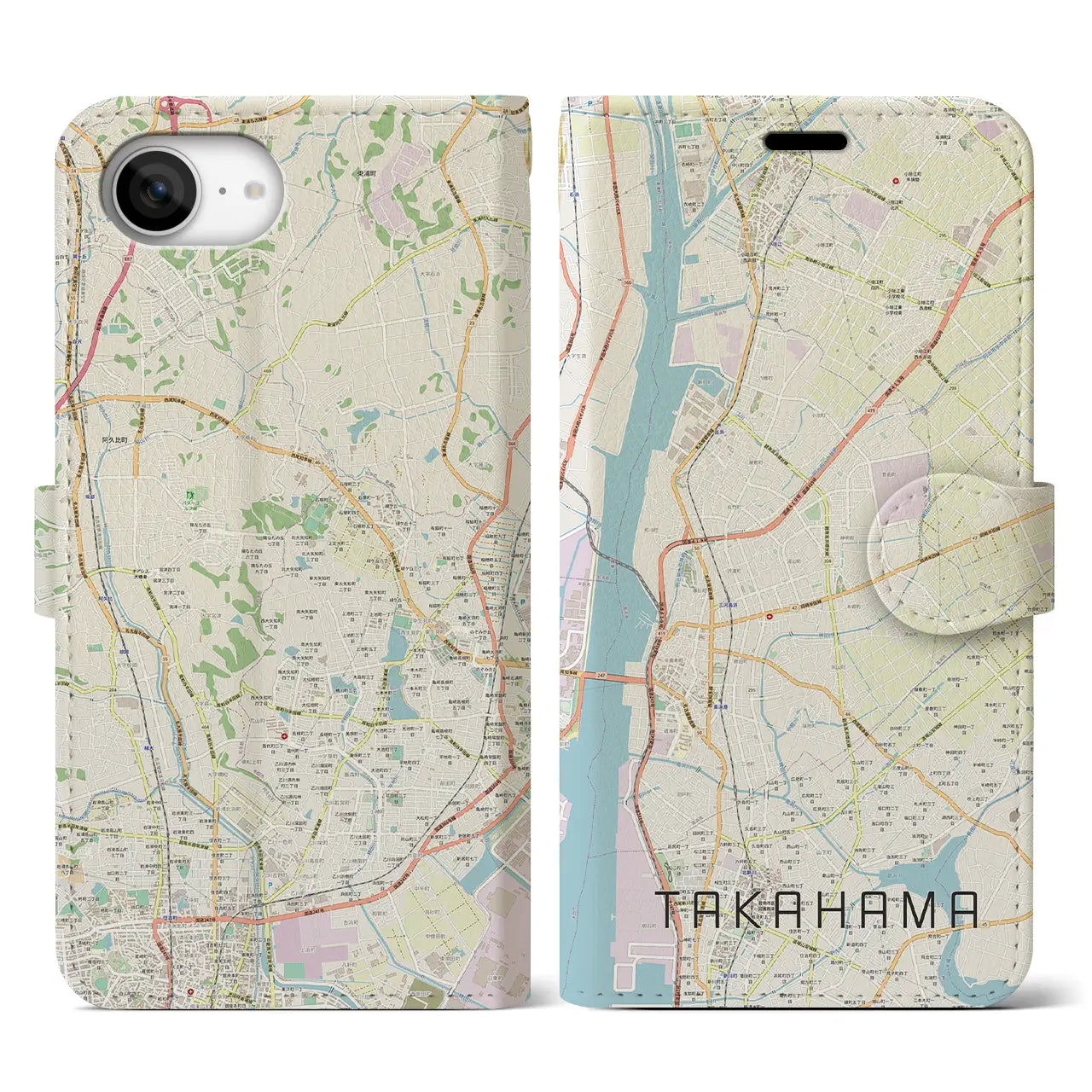 【高浜(愛知県)】地図柄iPhoneケース(手帳タイプ)