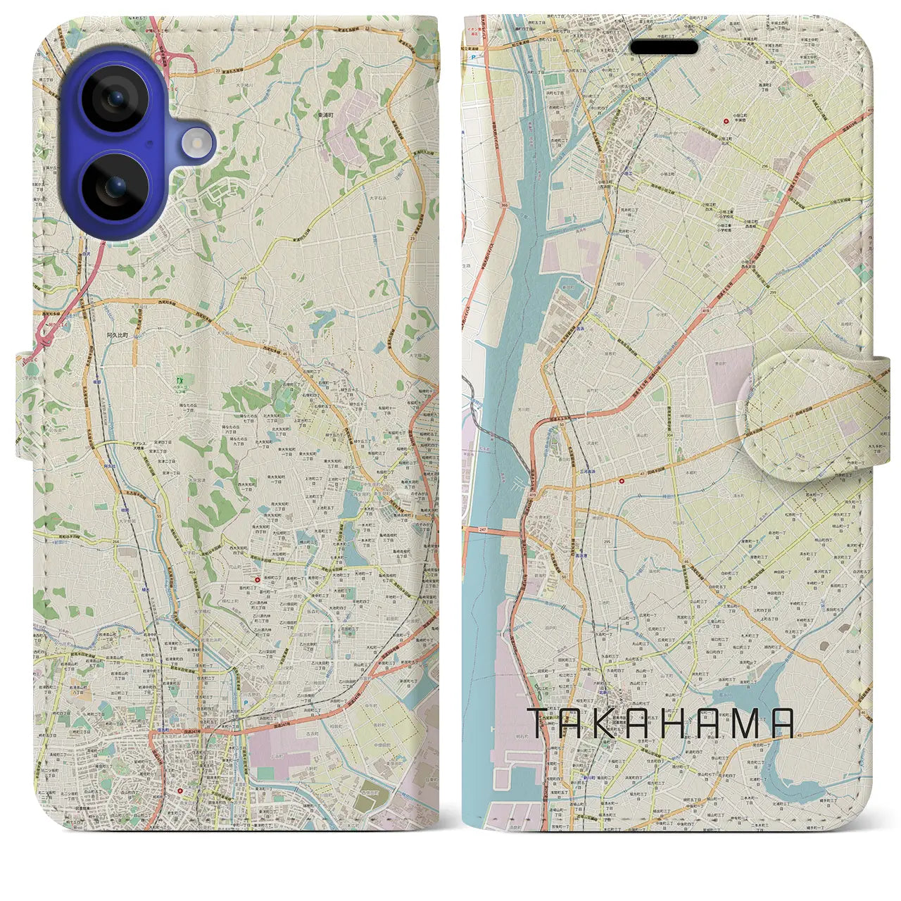 【高浜(愛知県)】地図柄iPhoneケース(手帳タイプ)