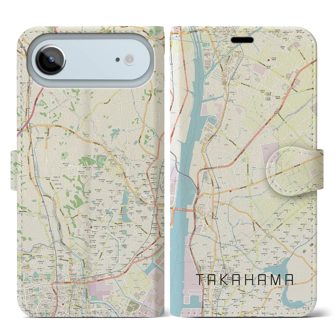 【高浜(愛知県)】地図柄iPhoneケース(手帳タイプ)