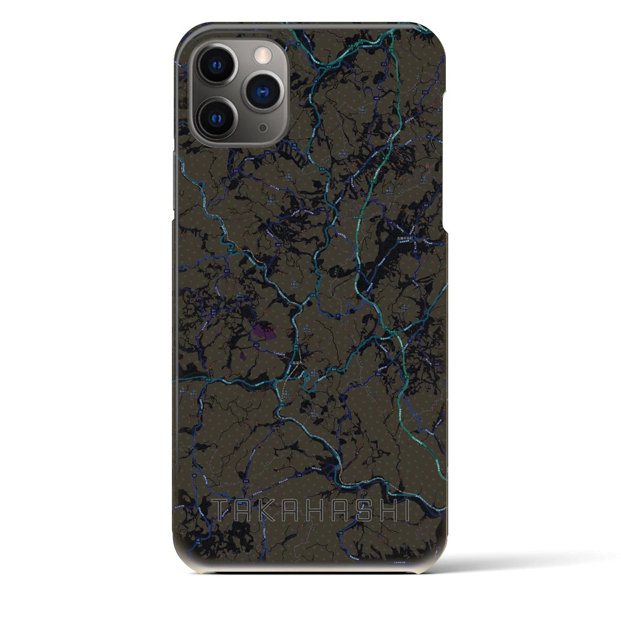 【高梁(岡山県)】地図柄iPhoneケース(バックカバータイプ)