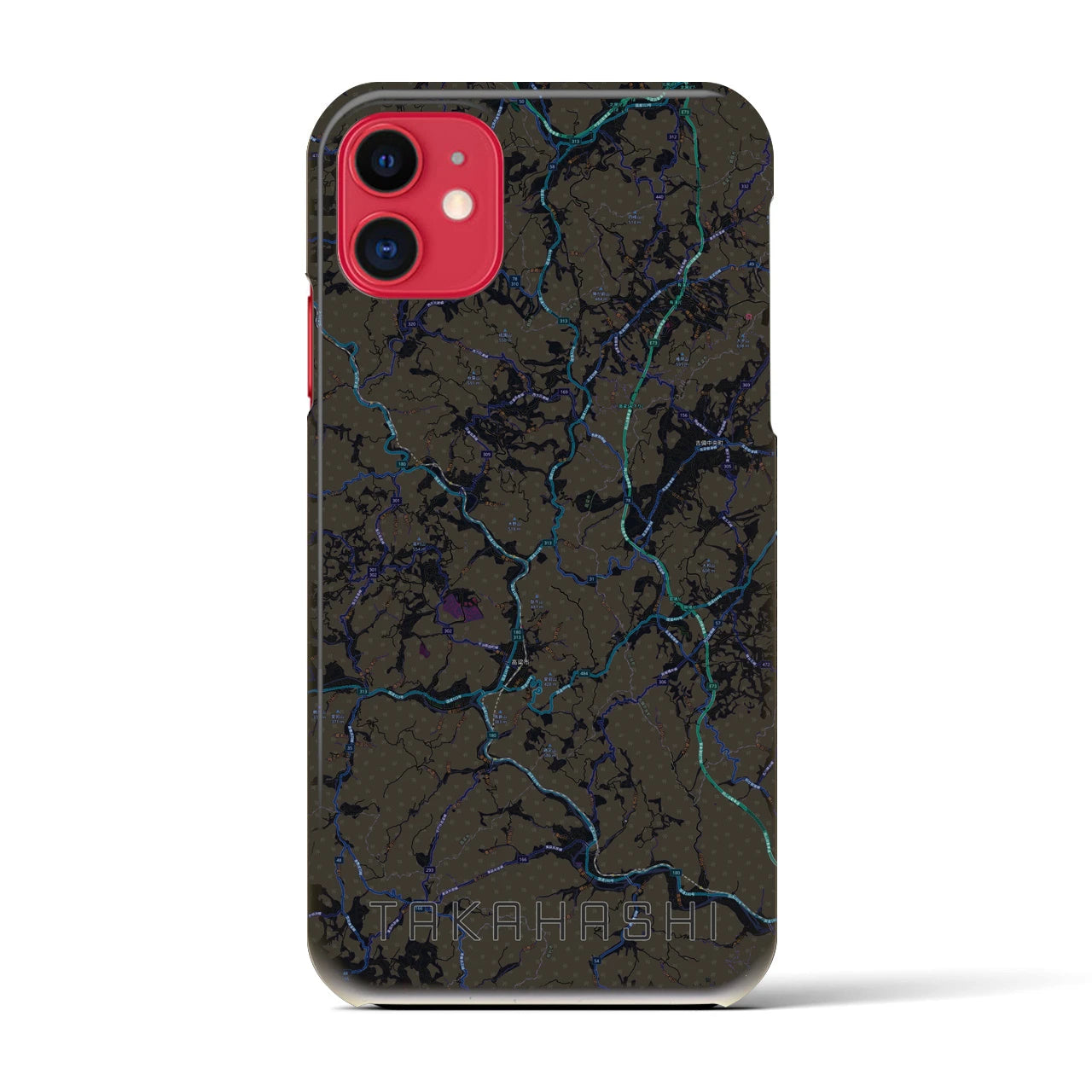 【高梁(岡山県)】地図柄iPhoneケース(バックカバータイプ)