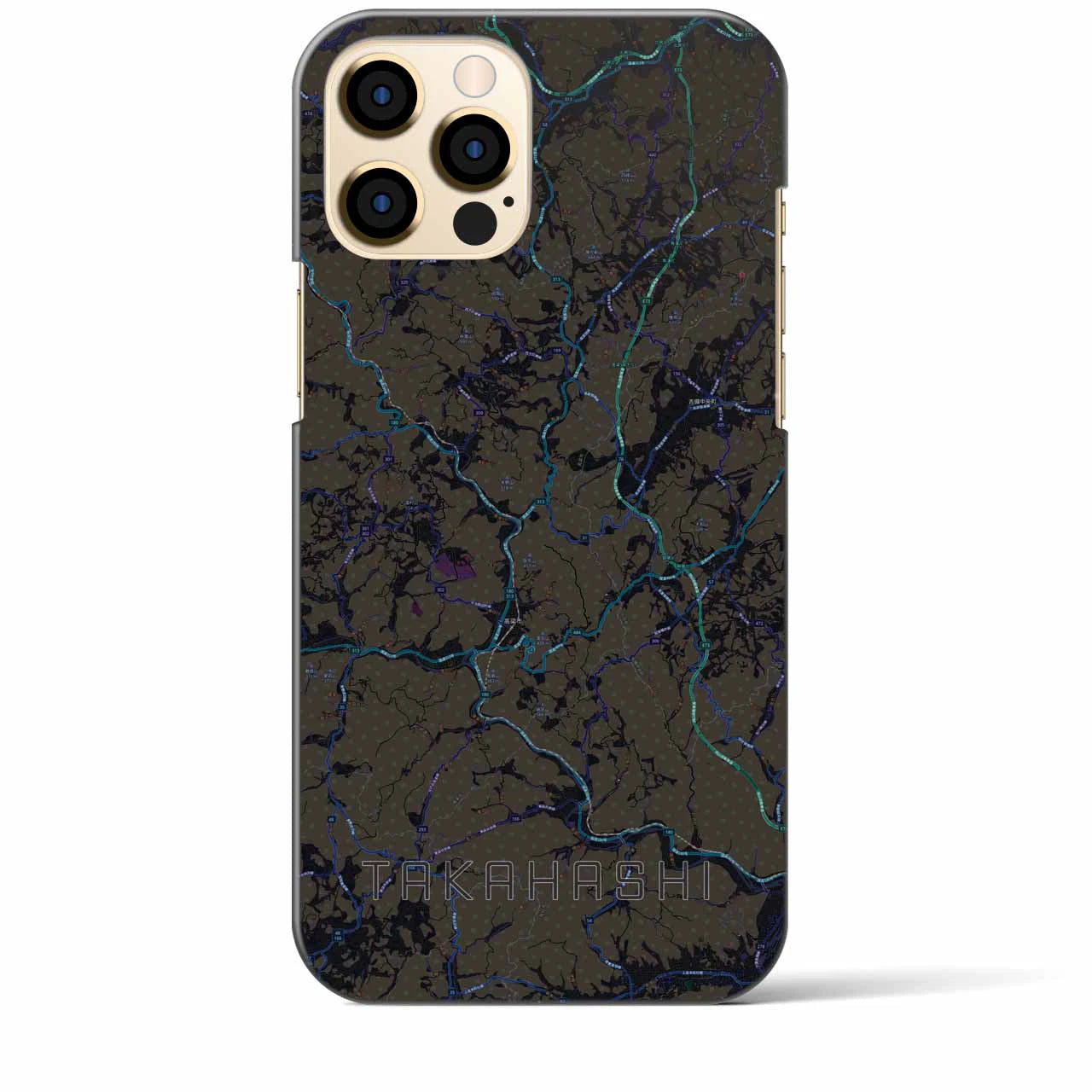 【高梁(岡山県)】地図柄iPhoneケース(バックカバータイプ)