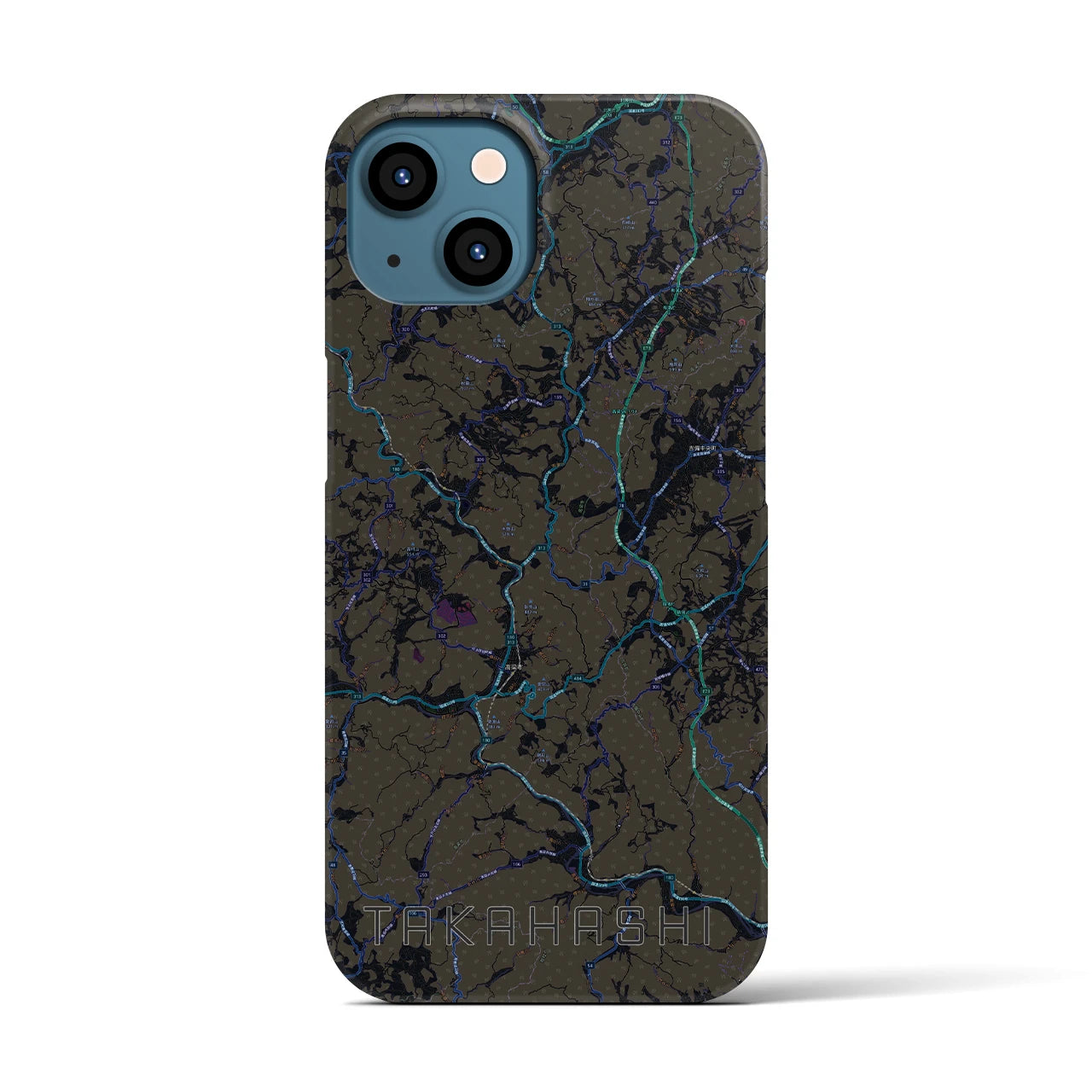 【高梁(岡山県)】地図柄iPhoneケース(バックカバータイプ)