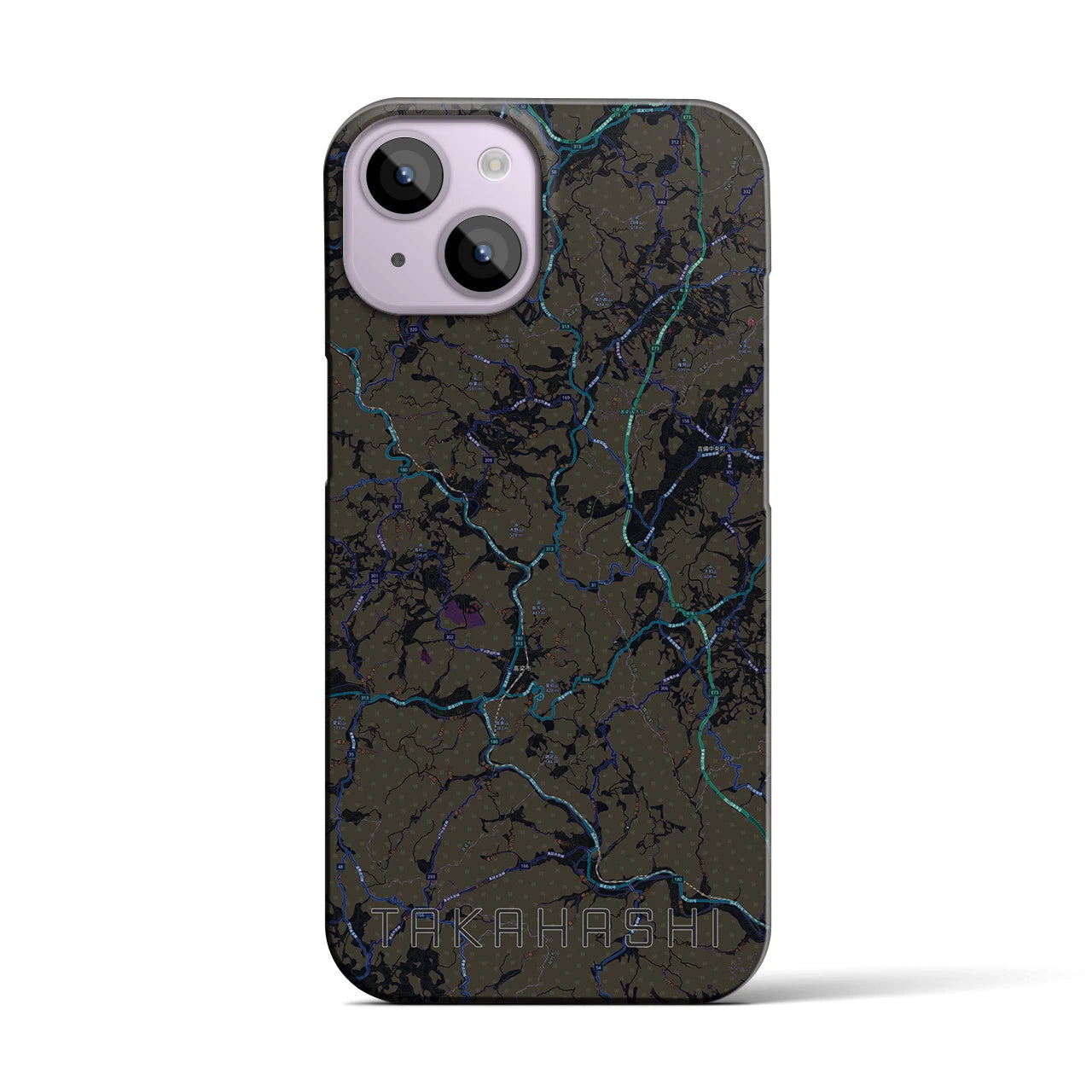 【高梁(岡山県)】地図柄iPhoneケース(バックカバータイプ)