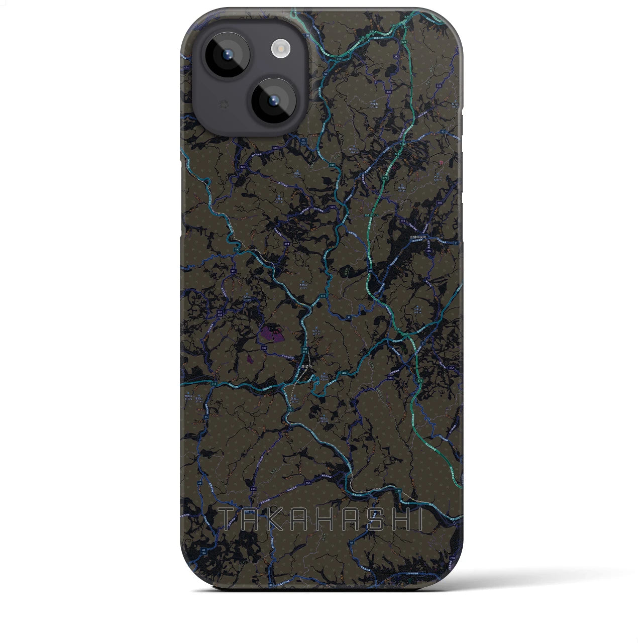 【高梁(岡山県)】地図柄iPhoneケース(バックカバータイプ)