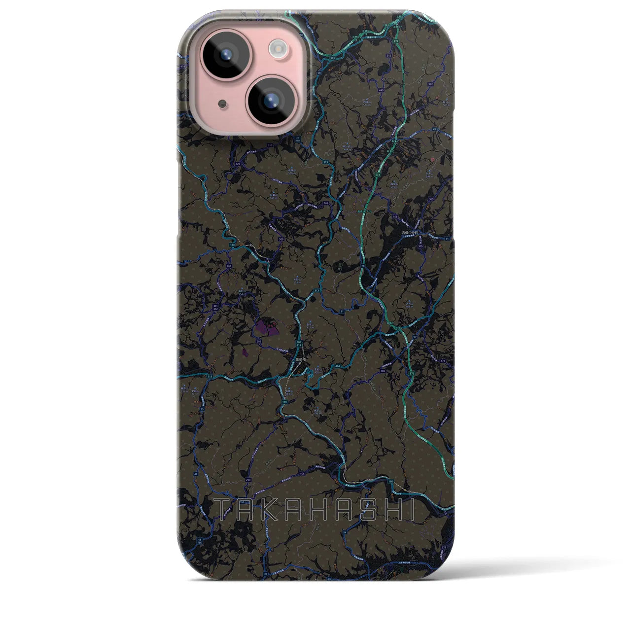 【高梁(岡山県)】地図柄iPhoneケース(バックカバータイプ)
